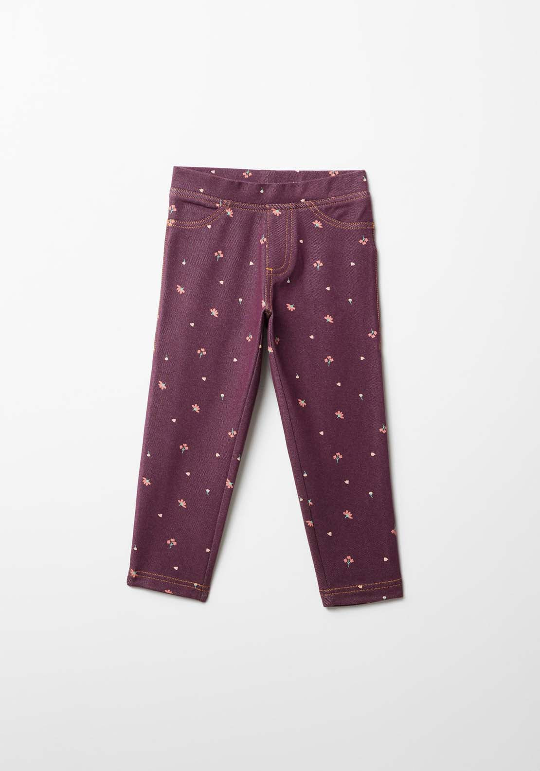 Sfera Girl Flower Denim Leggings - Purple 1 Shaws Department Stores