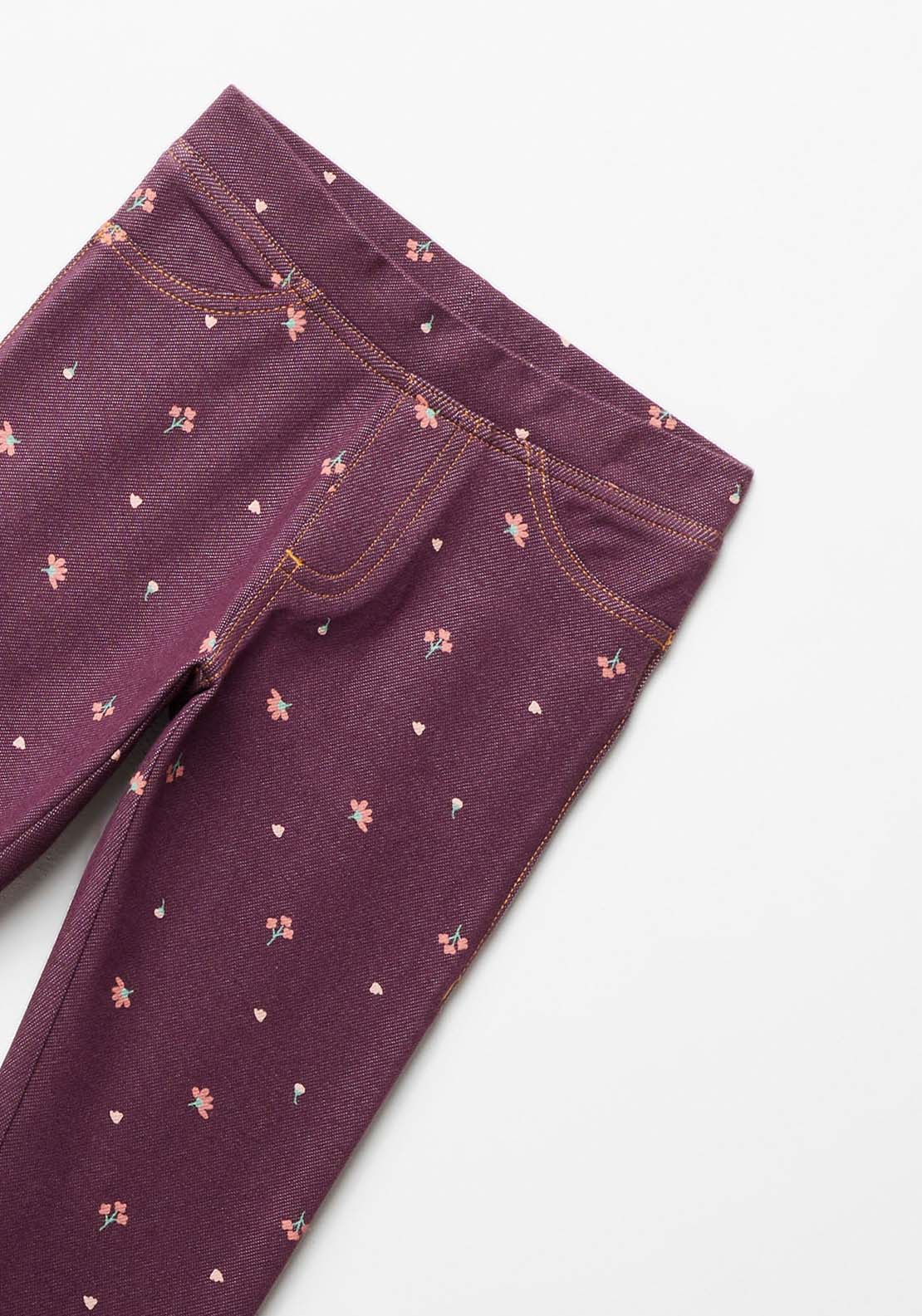 Sfera Girl Flower Denim Leggings - Purple 4 Shaws Department Stores