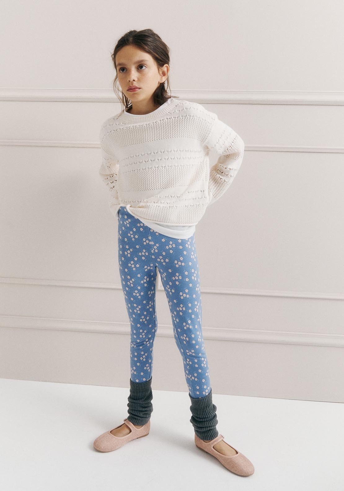 Sfera Printed Leggings - Blue 6 Shaws Department Stores