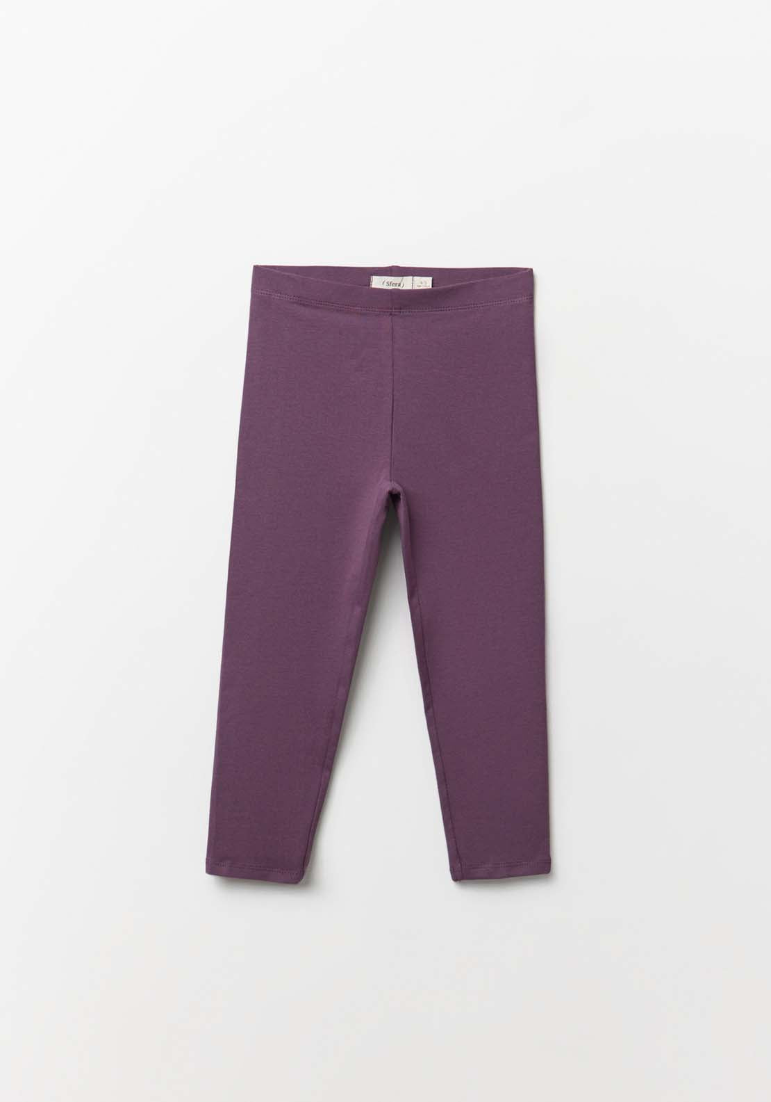 Plain Basic Leggings - Dark Purple