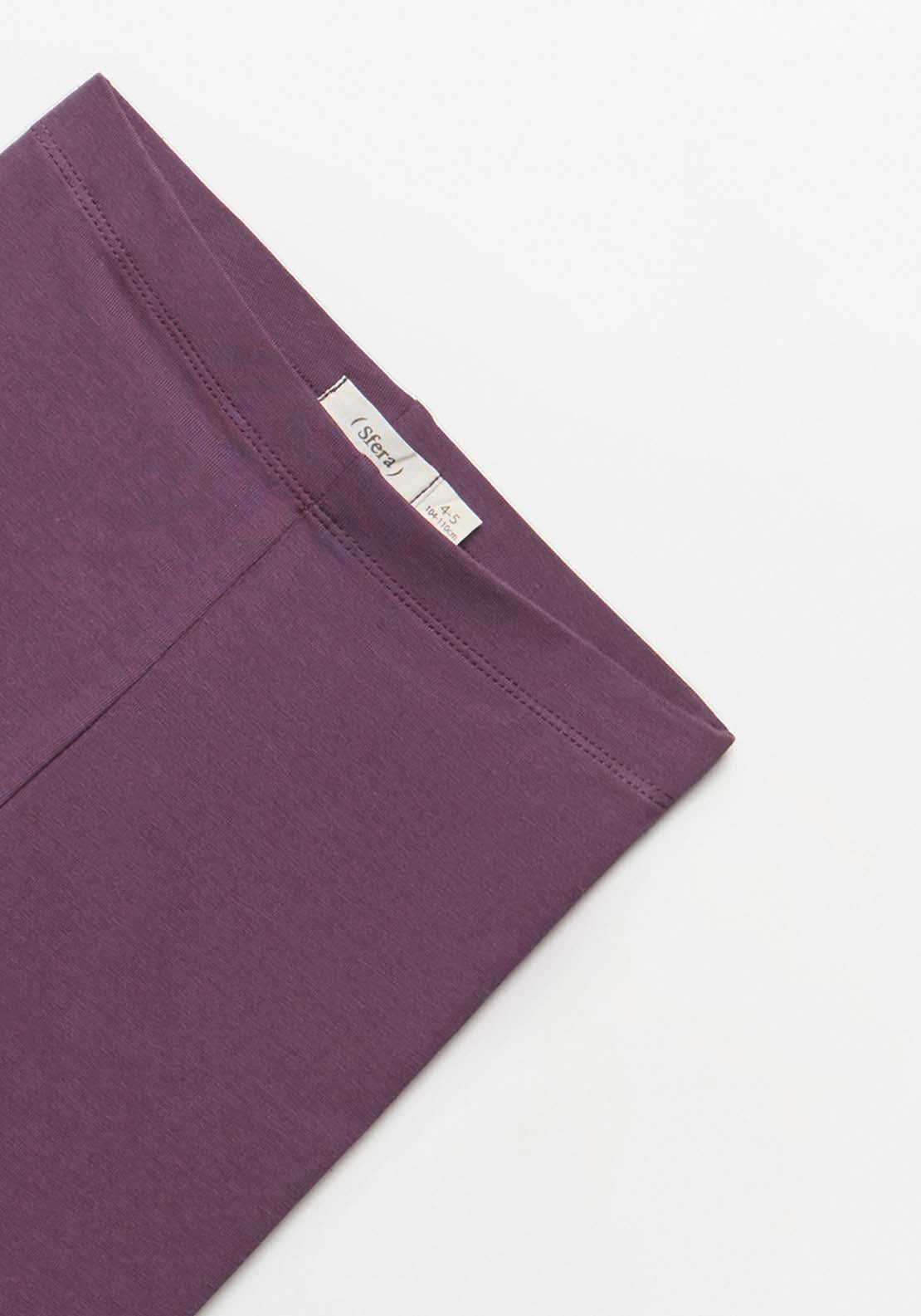 Plain Basic Leggings - Dark Purple
