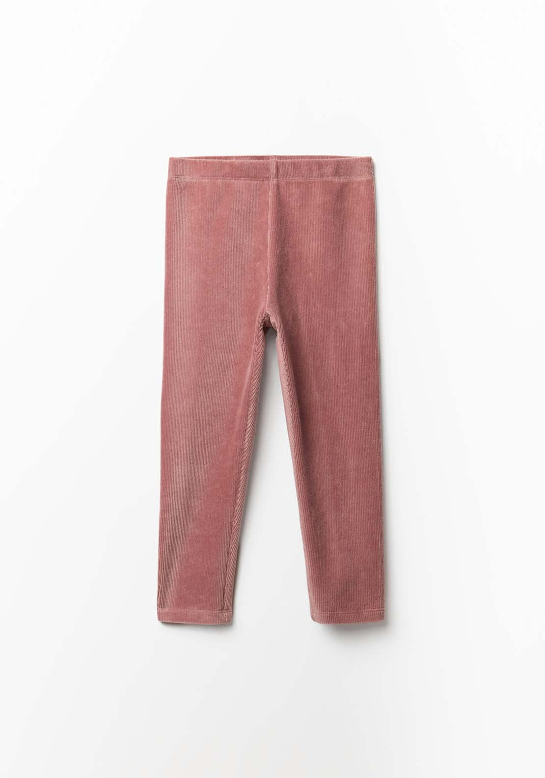 Ribbed Velour Leggings - Pink