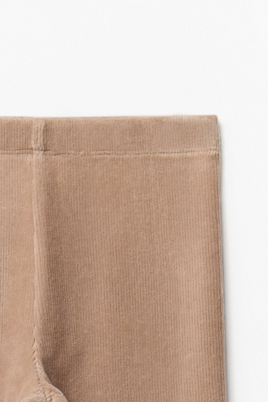 Ribbed Velour Leggings - Beige