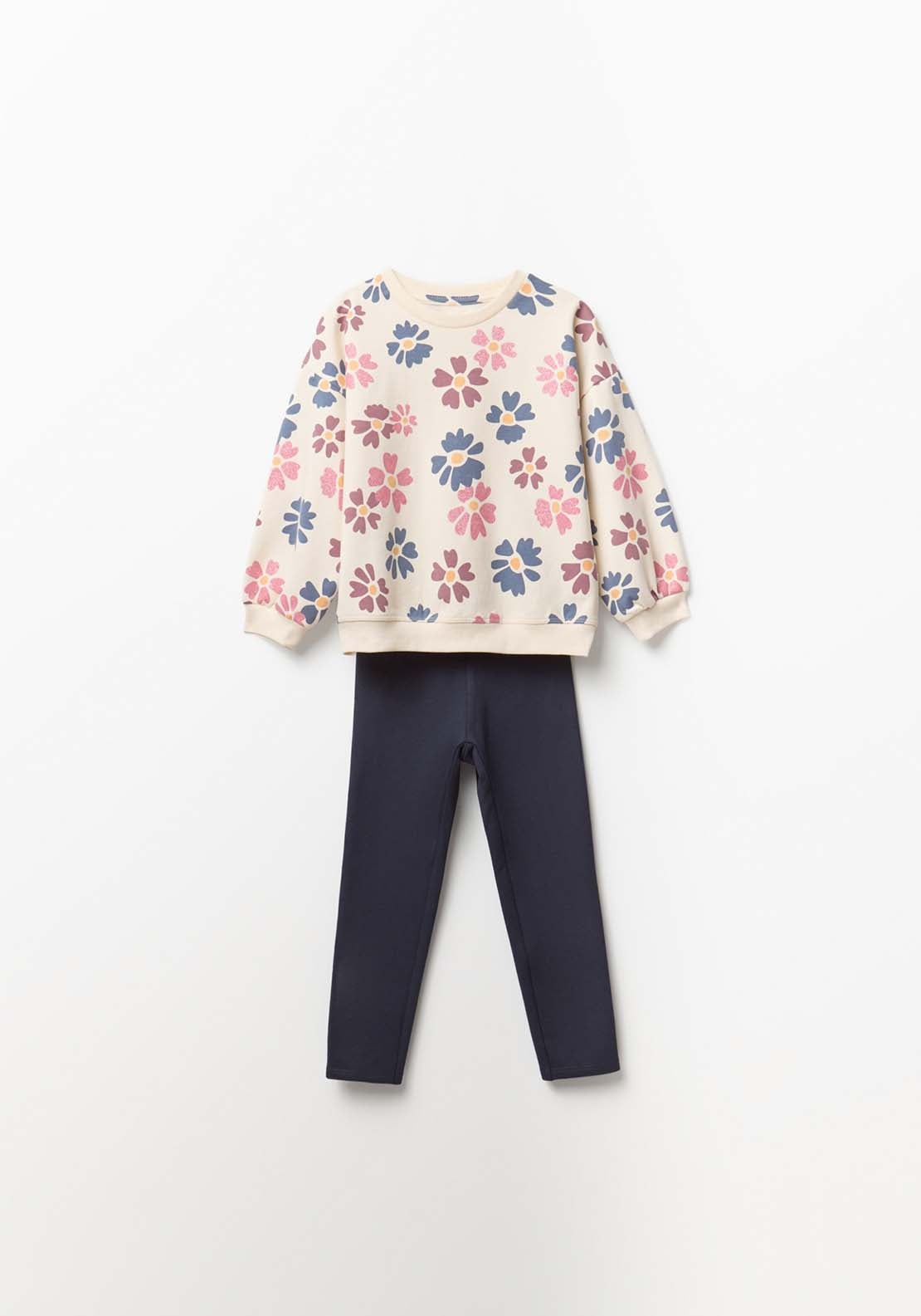Flower Fleece Set - Blue
