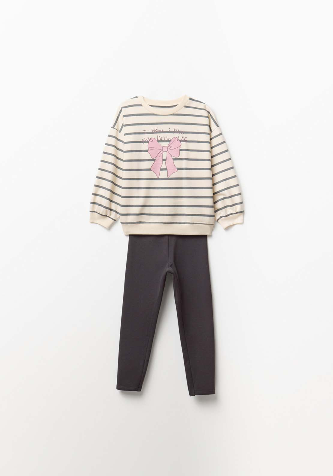 Stripe Fleece Set - Black