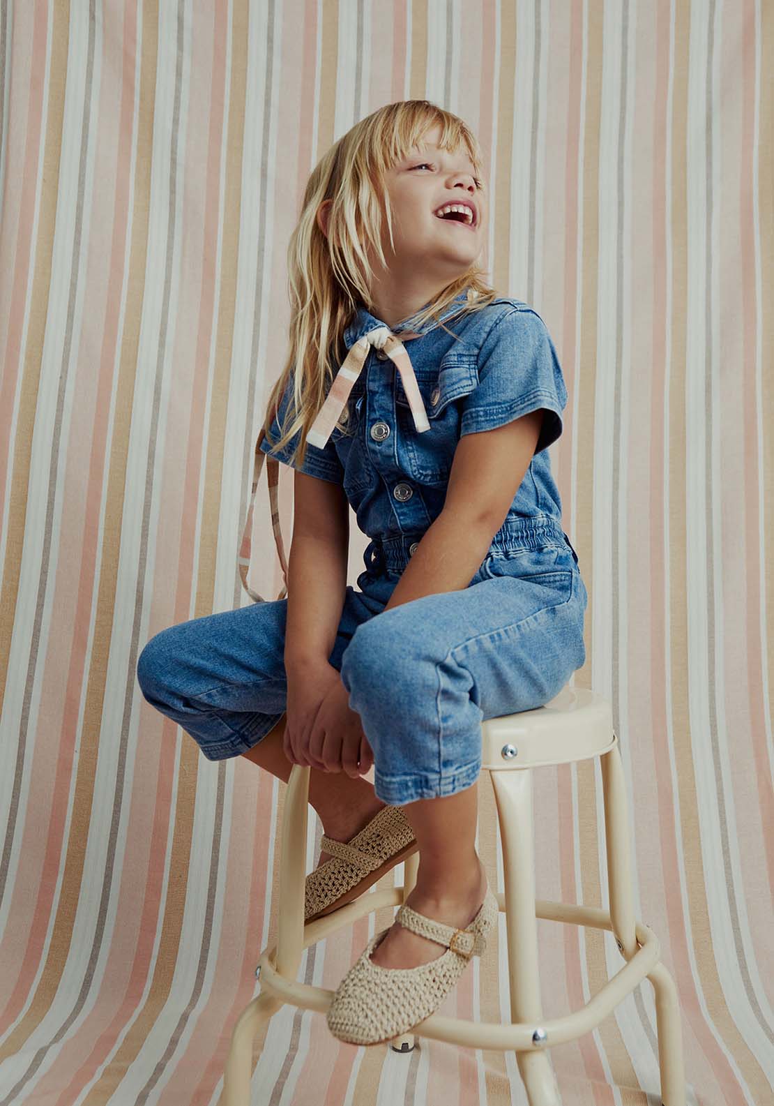 Sfera Long denim jumpsuit - Denim Medium Wash 4 Shaws Department Stores