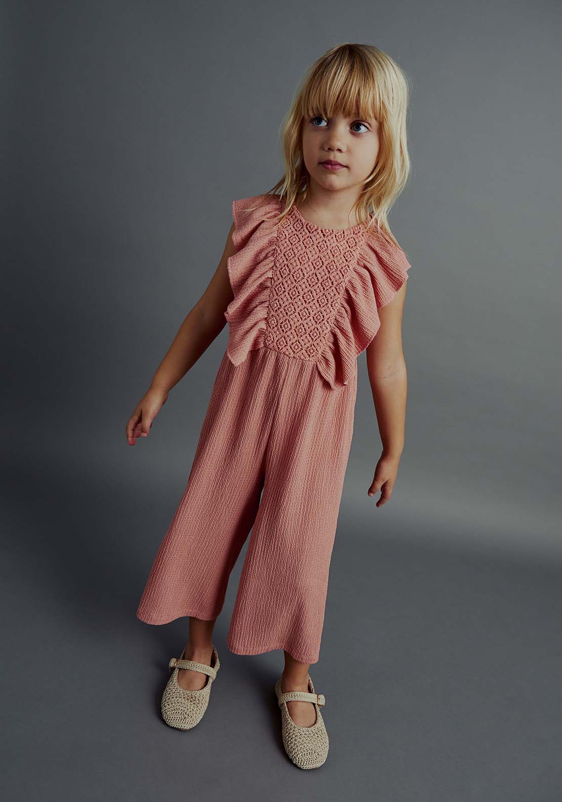 Sfera Long structured jumpsuit - Salmon 1 Shaws Department Stores