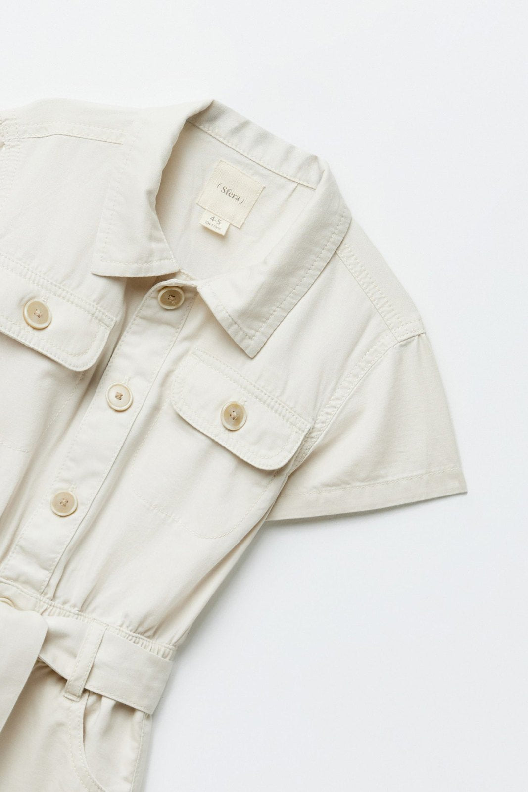 Sfera Short twill jumpsuit - Beige 4 Shaws Department Stores