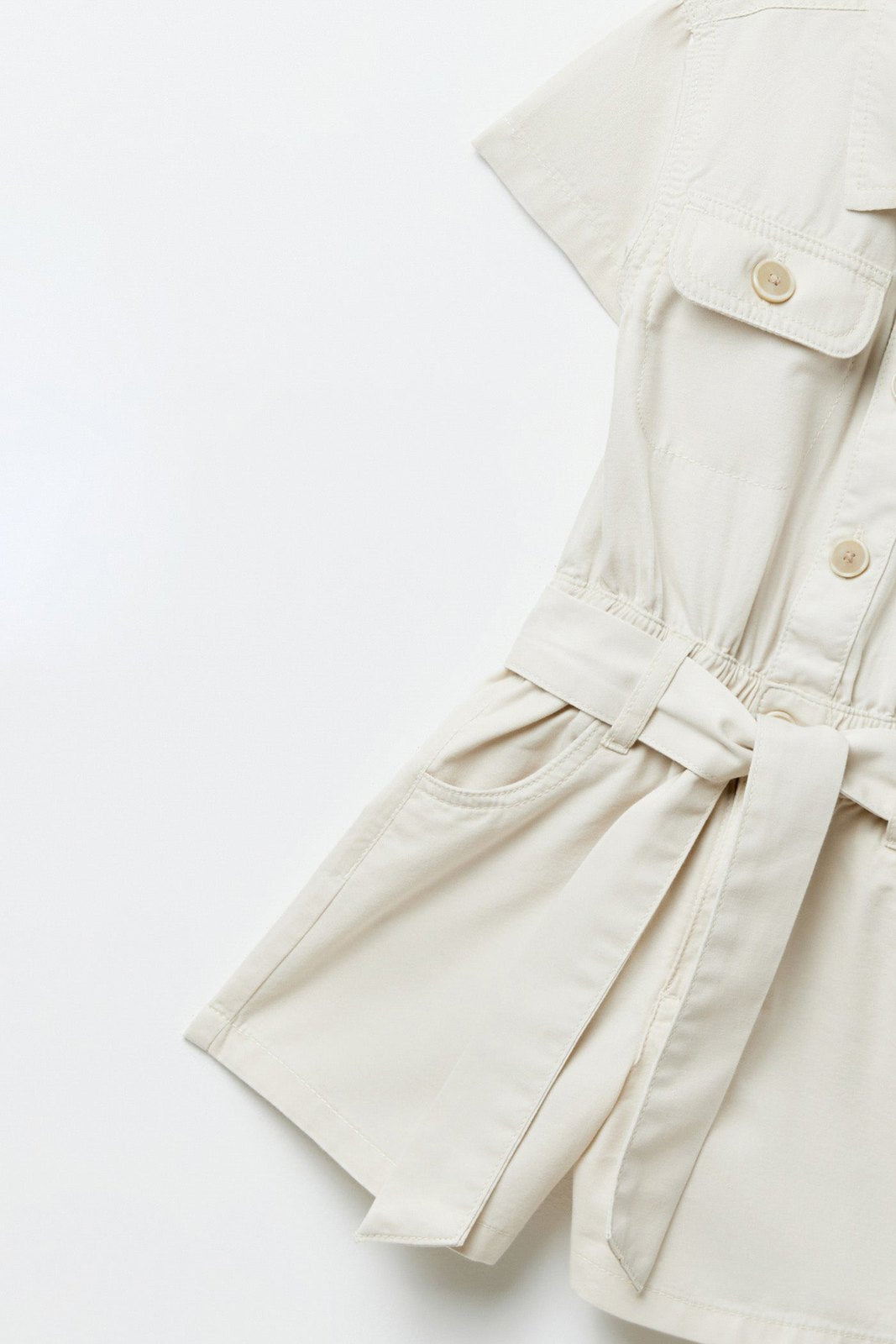 Sfera Short twill jumpsuit - Beige 5 Shaws Department Stores
