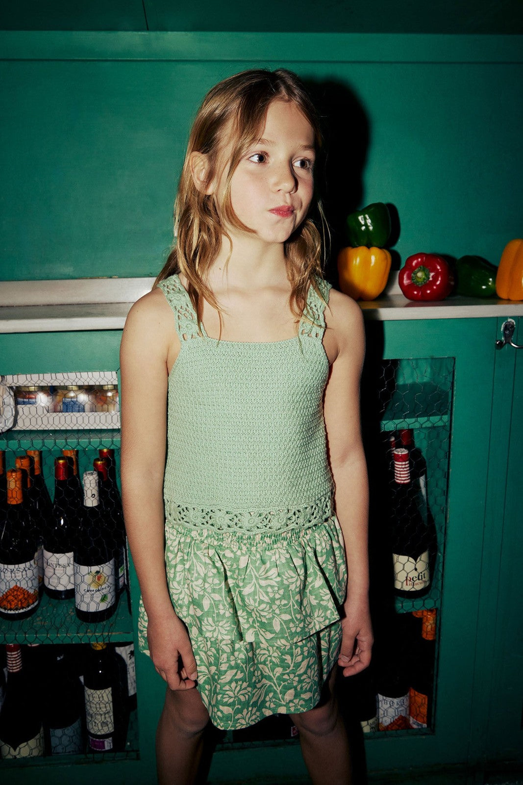 Sfera Ruffles skort - Green 1 Shaws Department Stores
