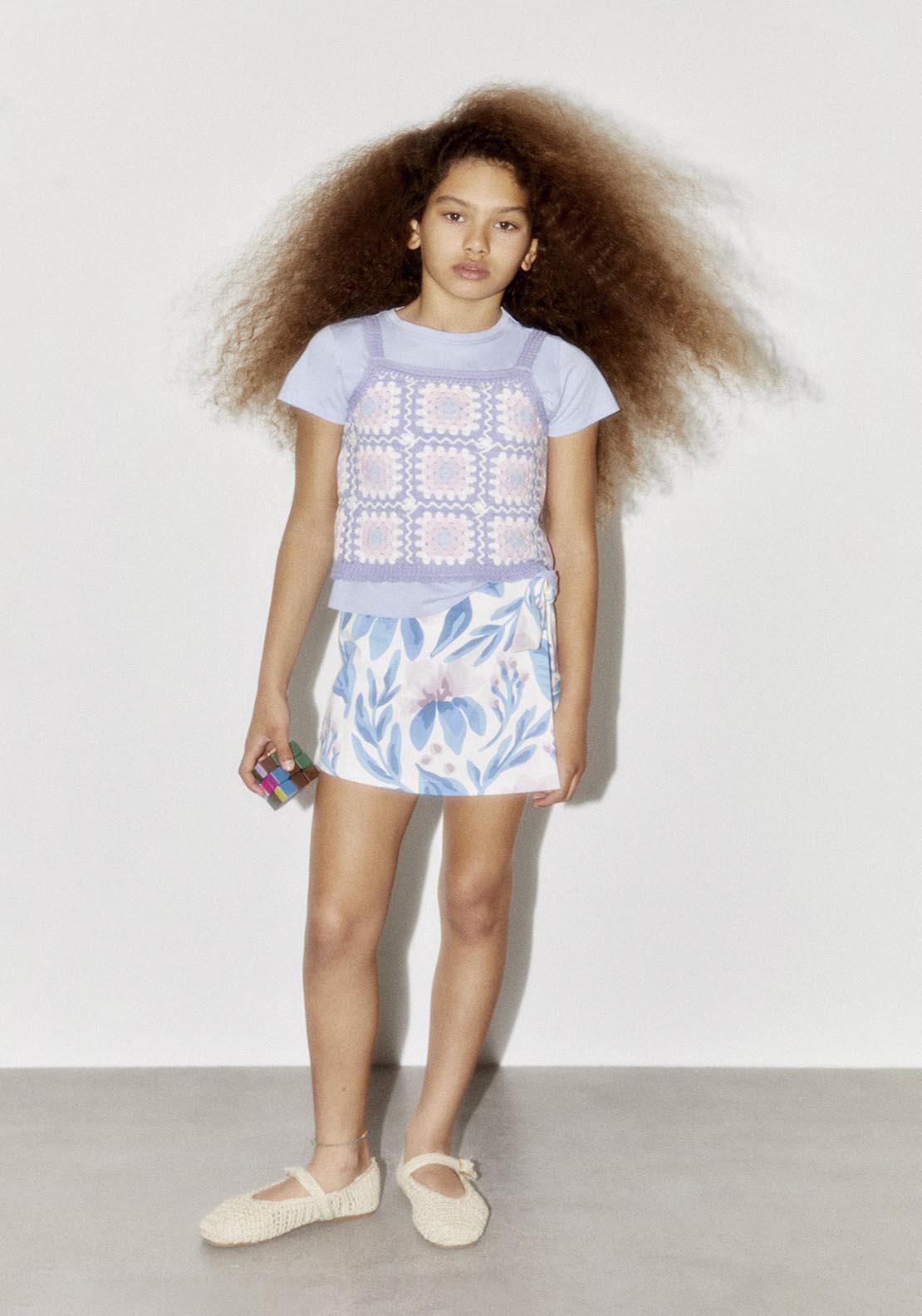 Sfera Flower Print Skort - White 3 Shaws Department Stores