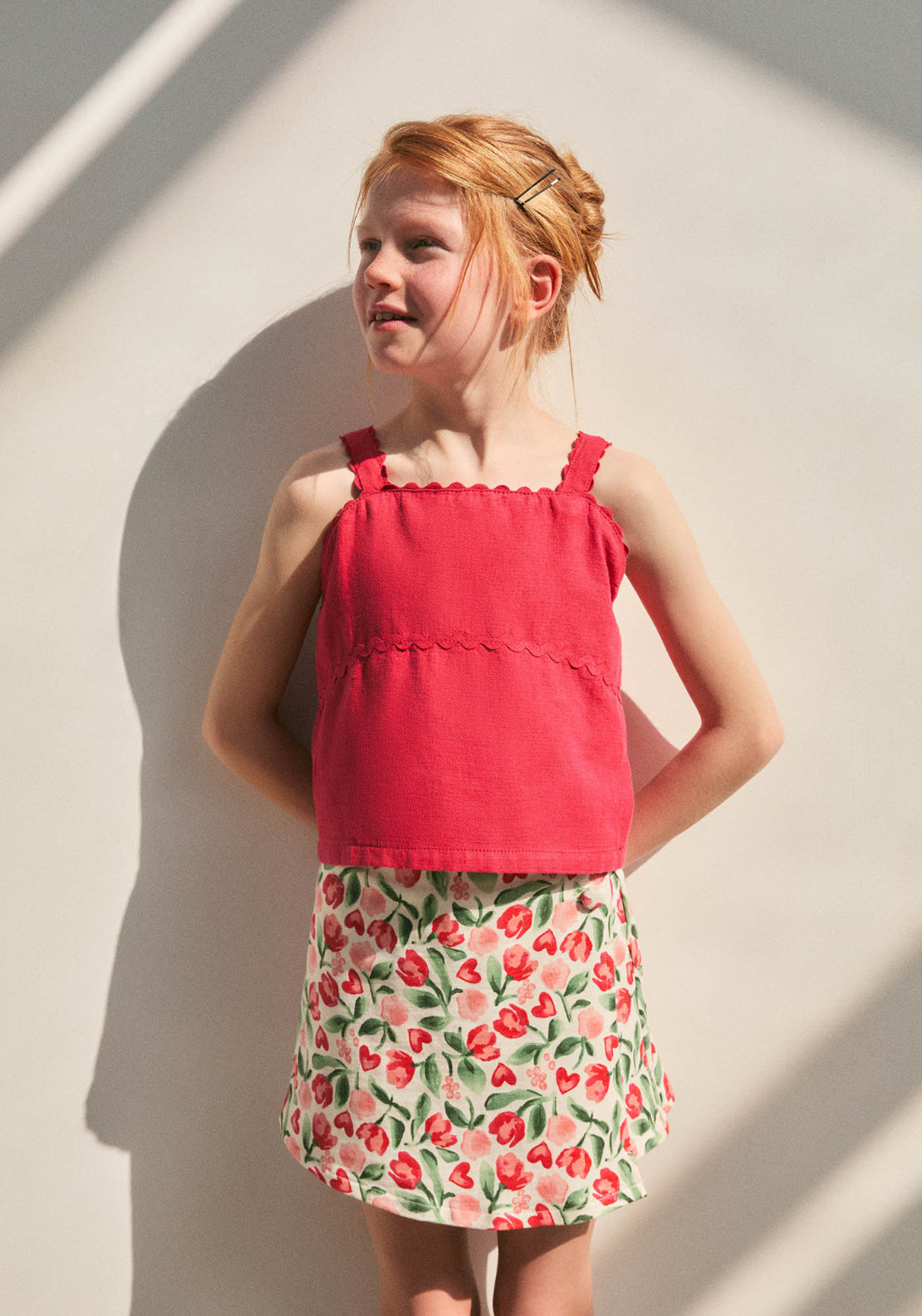 Floral Print Skort - Cream