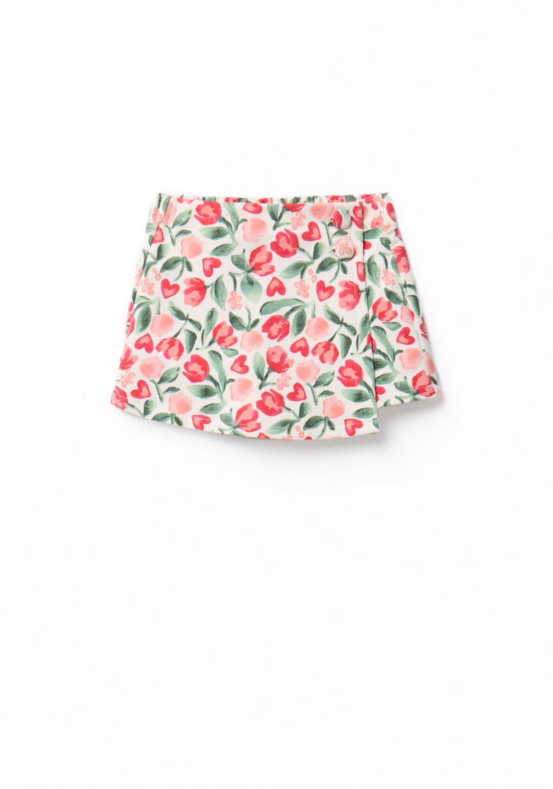 Floral Print Skort - Cream