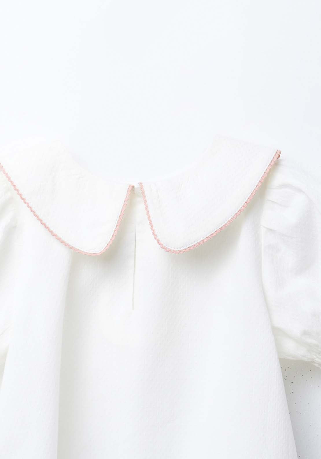 Sfera Puritan collar dobby blouse - Ecru 9 Shaws Department Stores