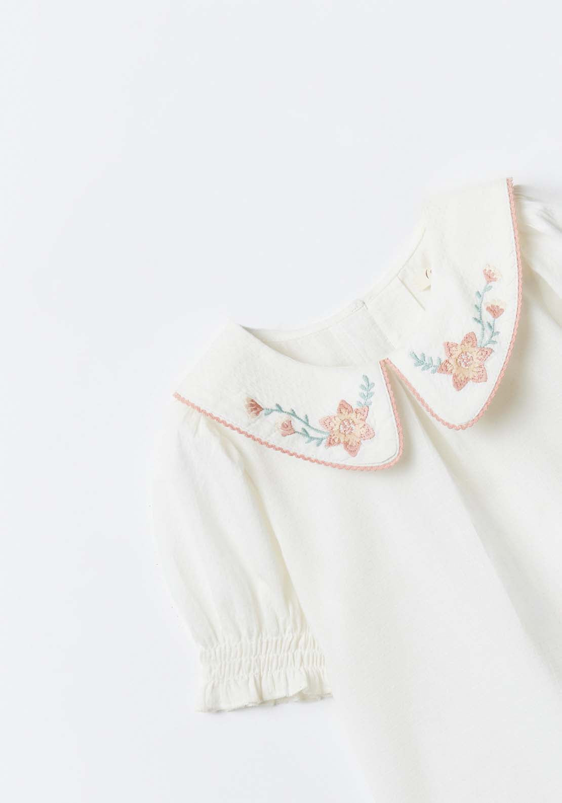 Sfera Puritan collar dobby blouse - Ecru 8 Shaws Department Stores