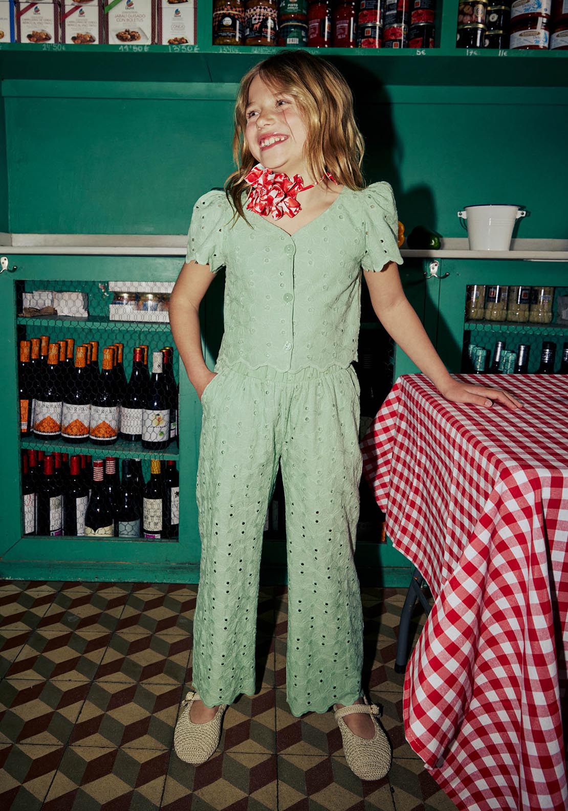 Sfera Voile Blouse - Green 6 Shaws Department Stores