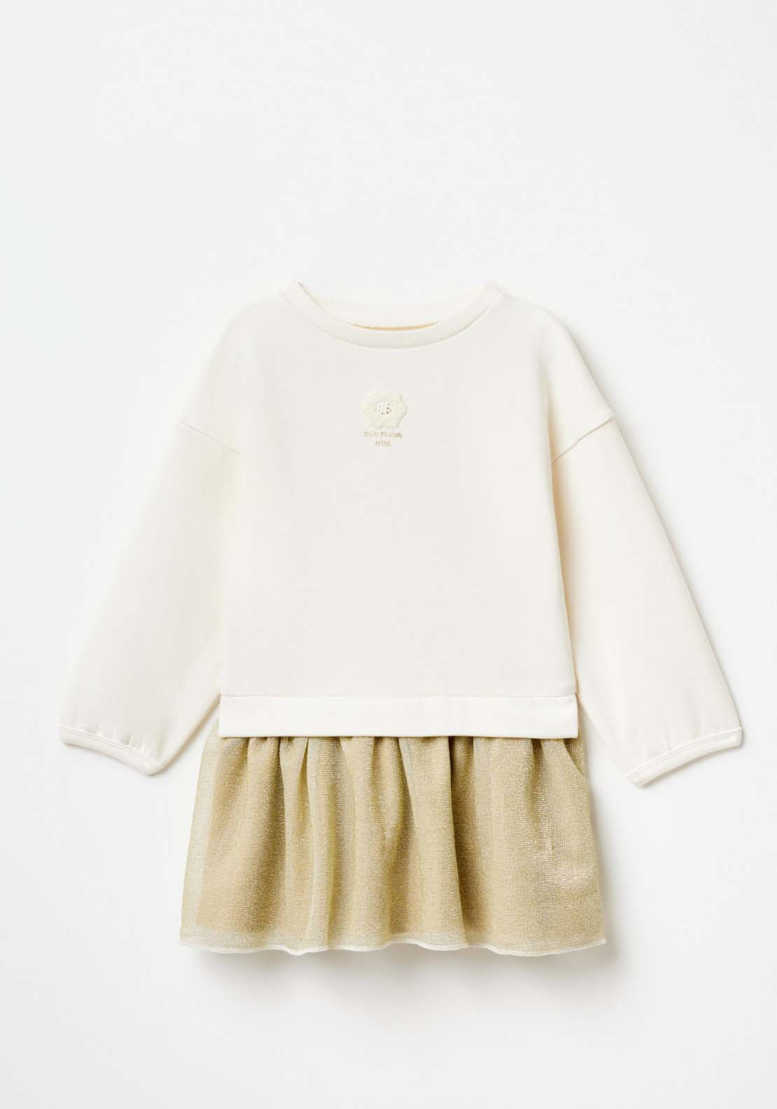 Sfera Long Sleeve Sweatshirt Dress - White 1 Shaws Department Stores