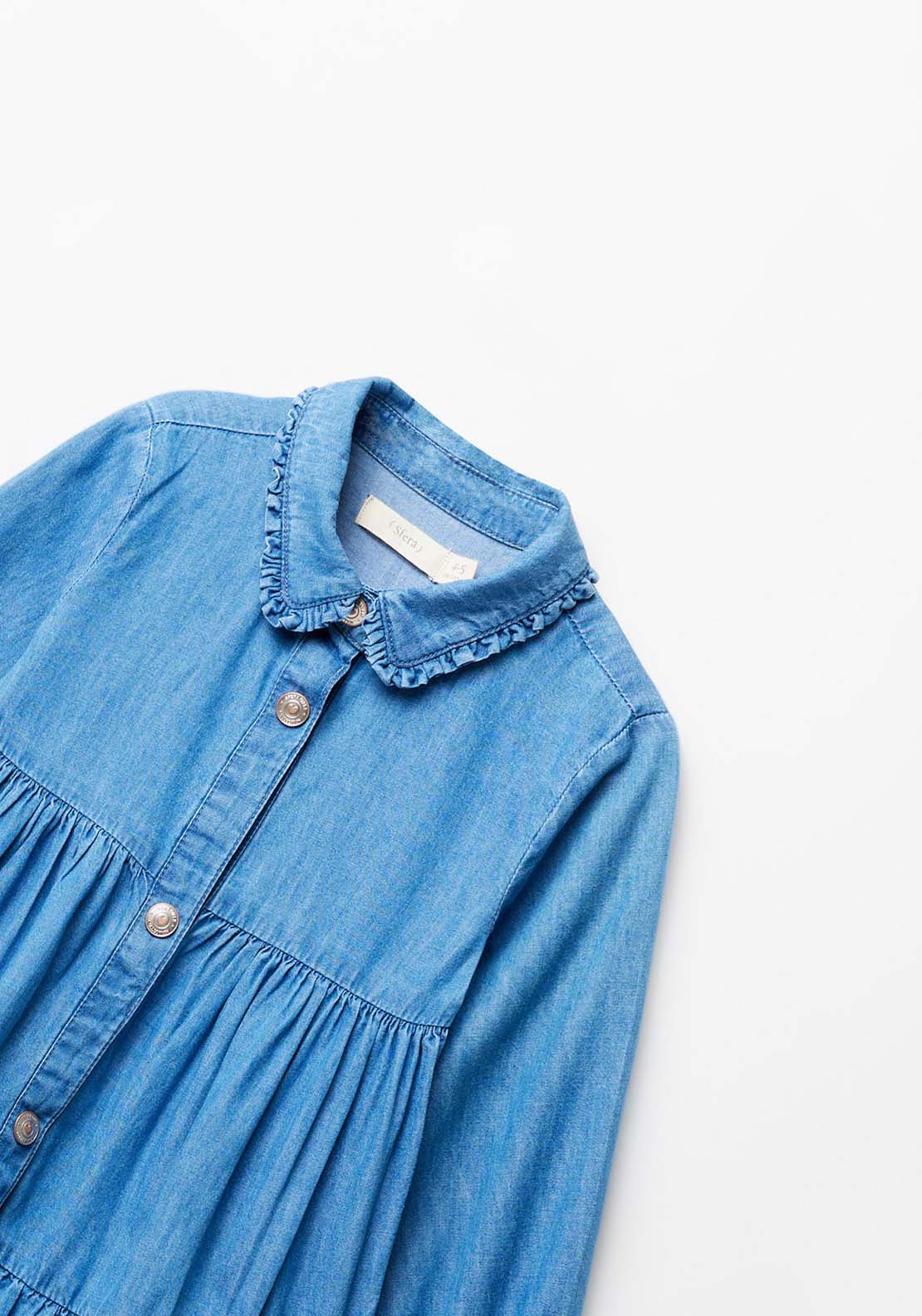 Sfera Girl Denim Tired Dress With Collar - Blue 2 Shaws Department Stores