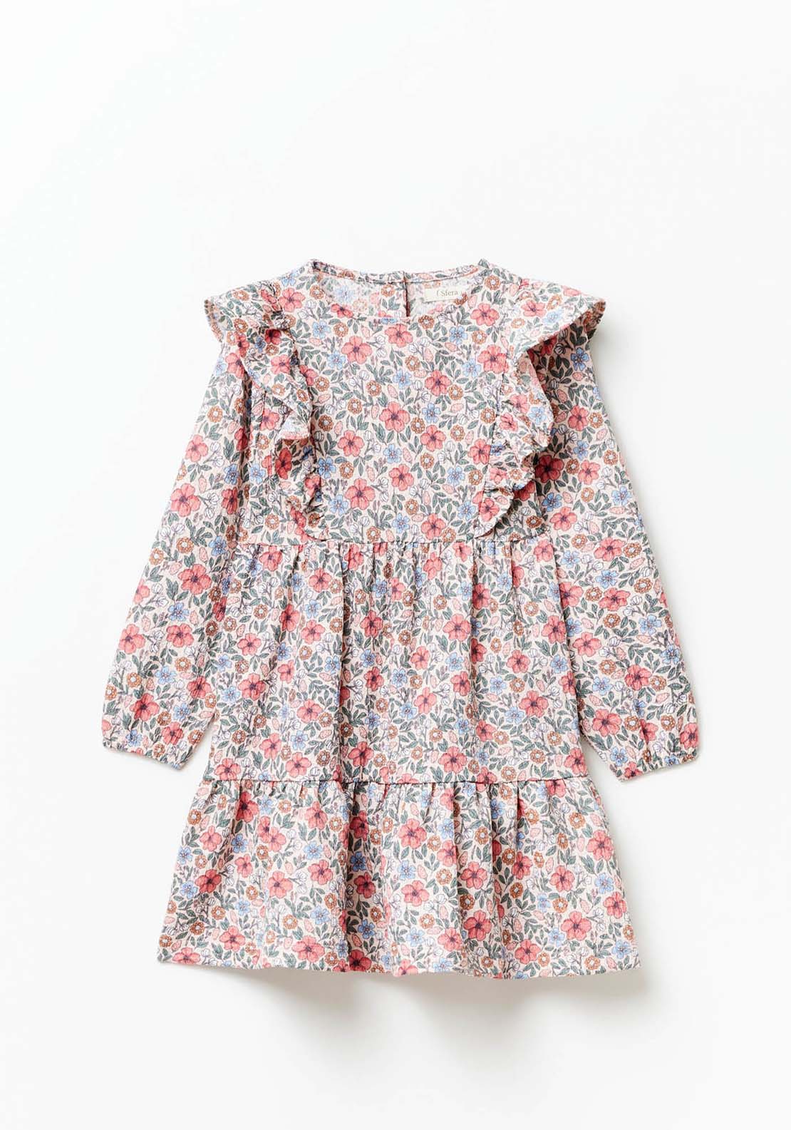 Sfera Long Sleeve Floral Smock Dress - Pink 1 Shaws Department Stores