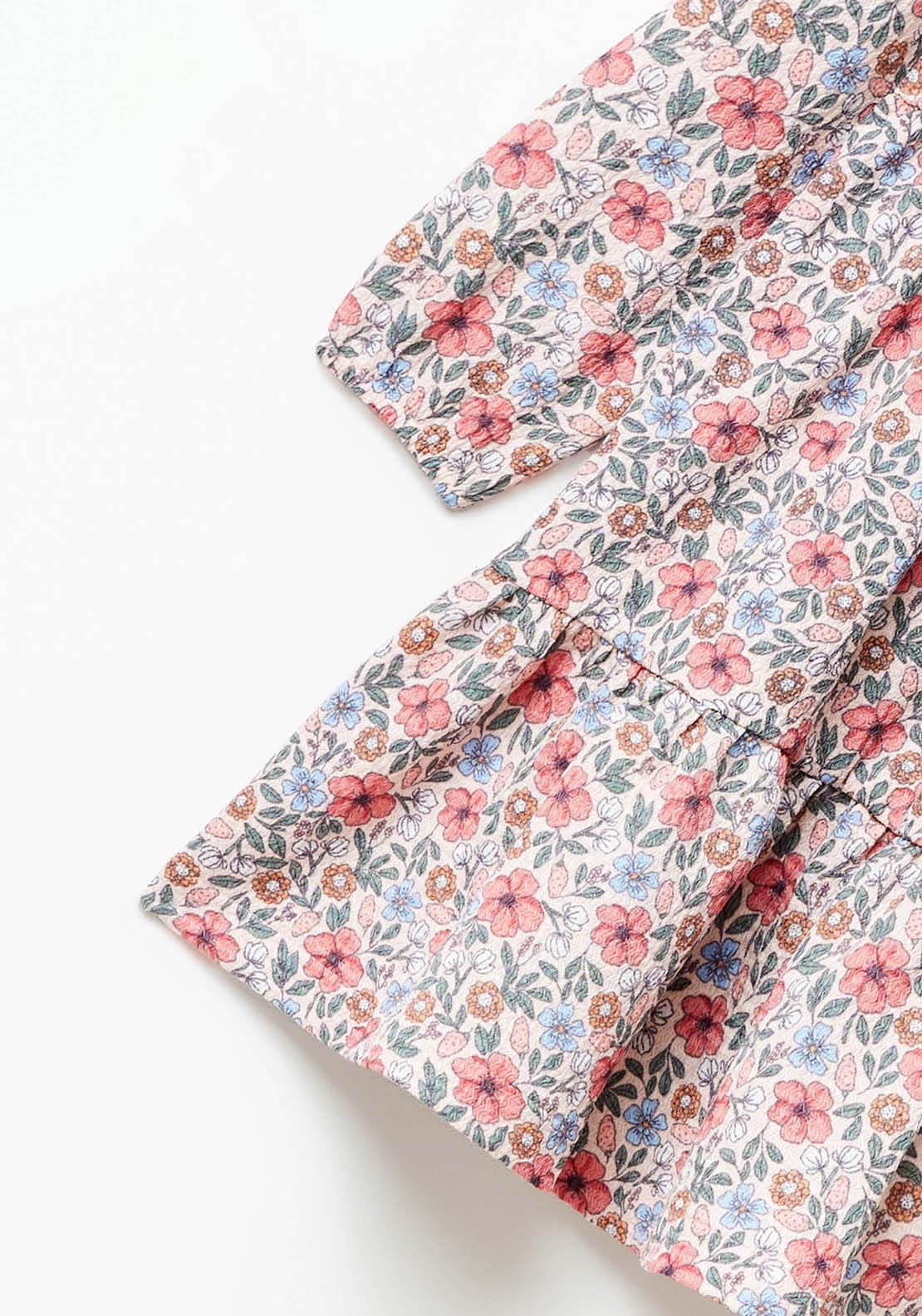 Sfera Long Sleeve Floral Smock Dress - Pink 3 Shaws Department Stores