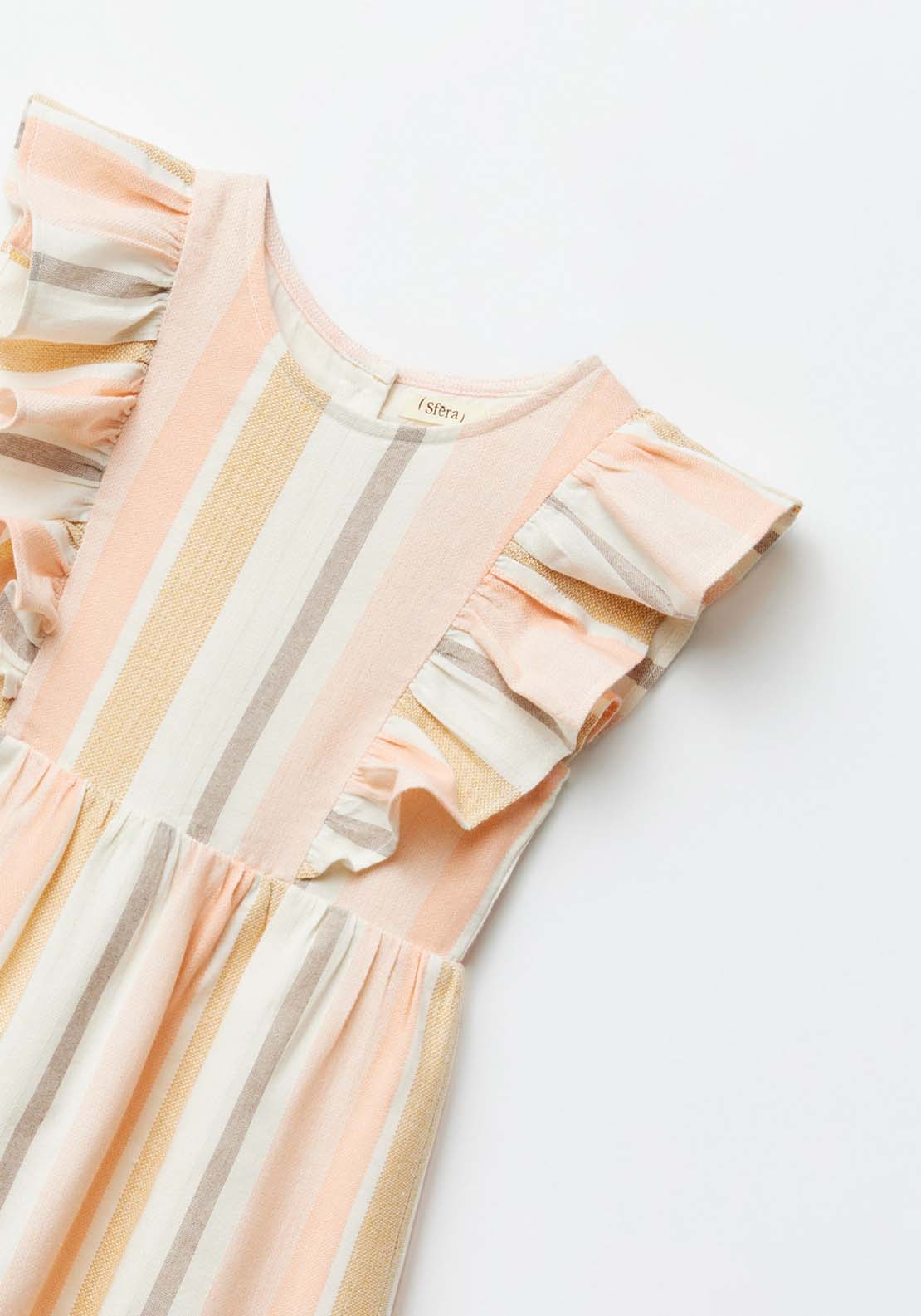 Sfera Stripes rustic dress - Salmon 6 Shaws Department Stores