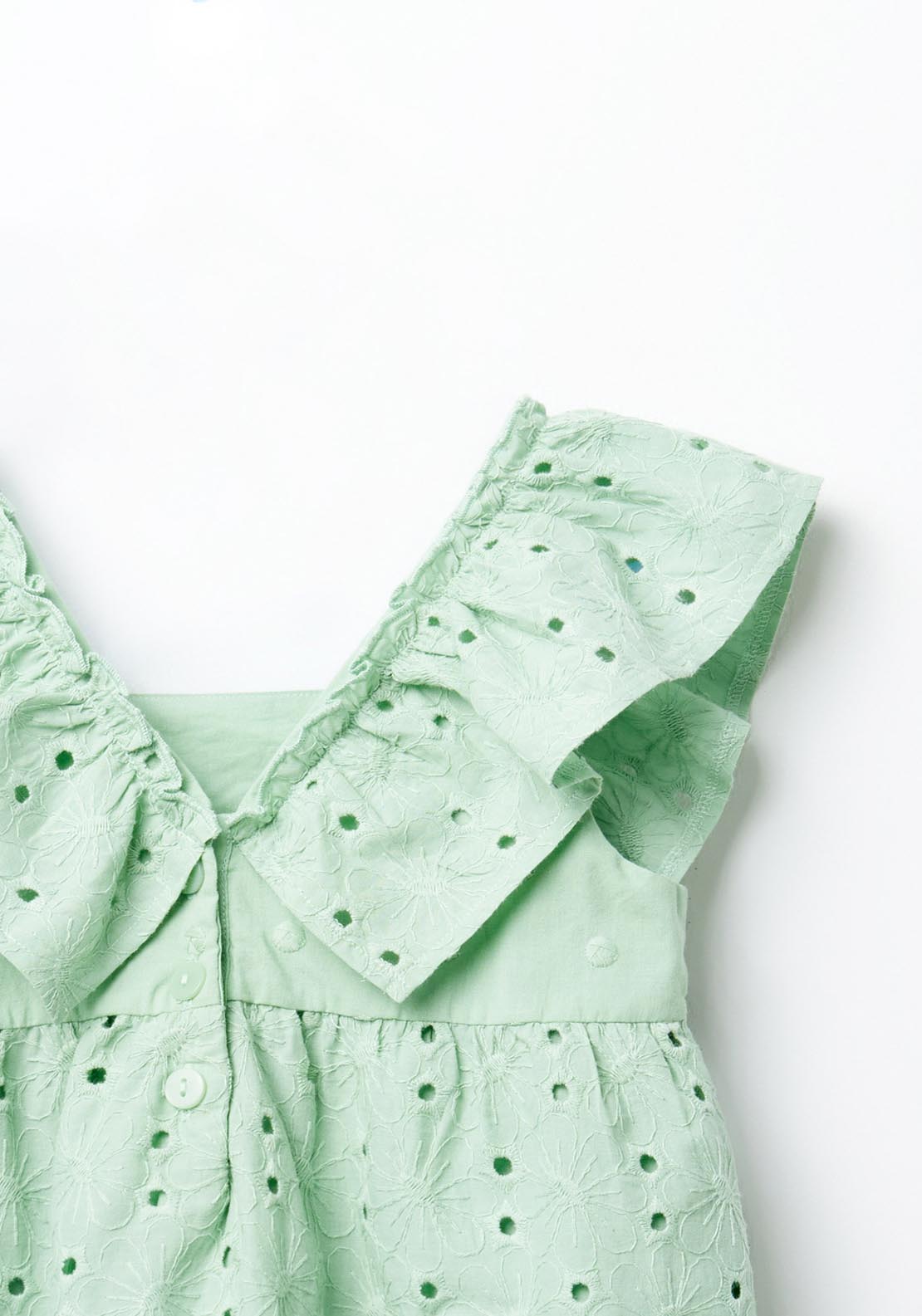 Sfera Embroidered Voile Dress - Green 4 Shaws Department Stores