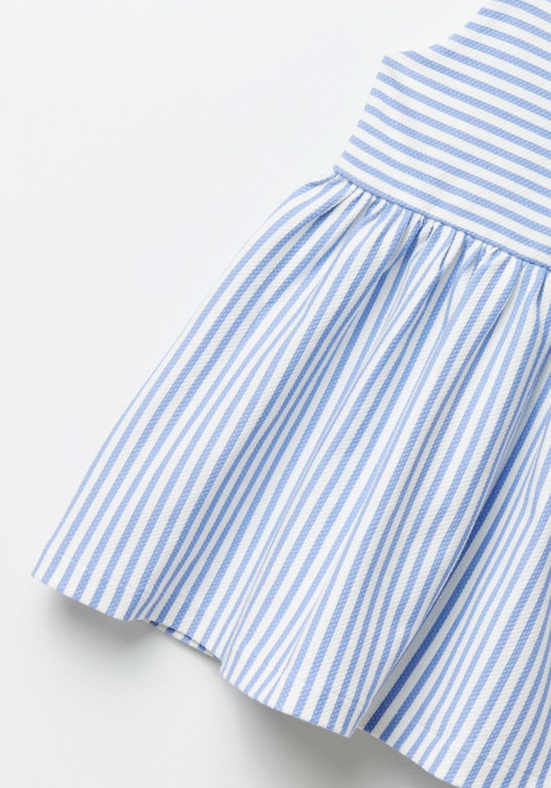 Sfera Striped piqué dress - Blue 2 Shaws Department Stores