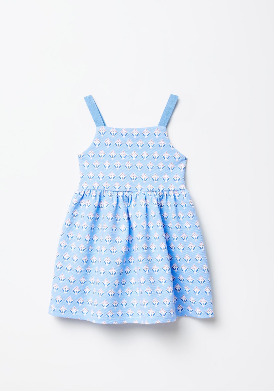 Sfera Floral piqué dress - Blue 3 Shaws Department Stores