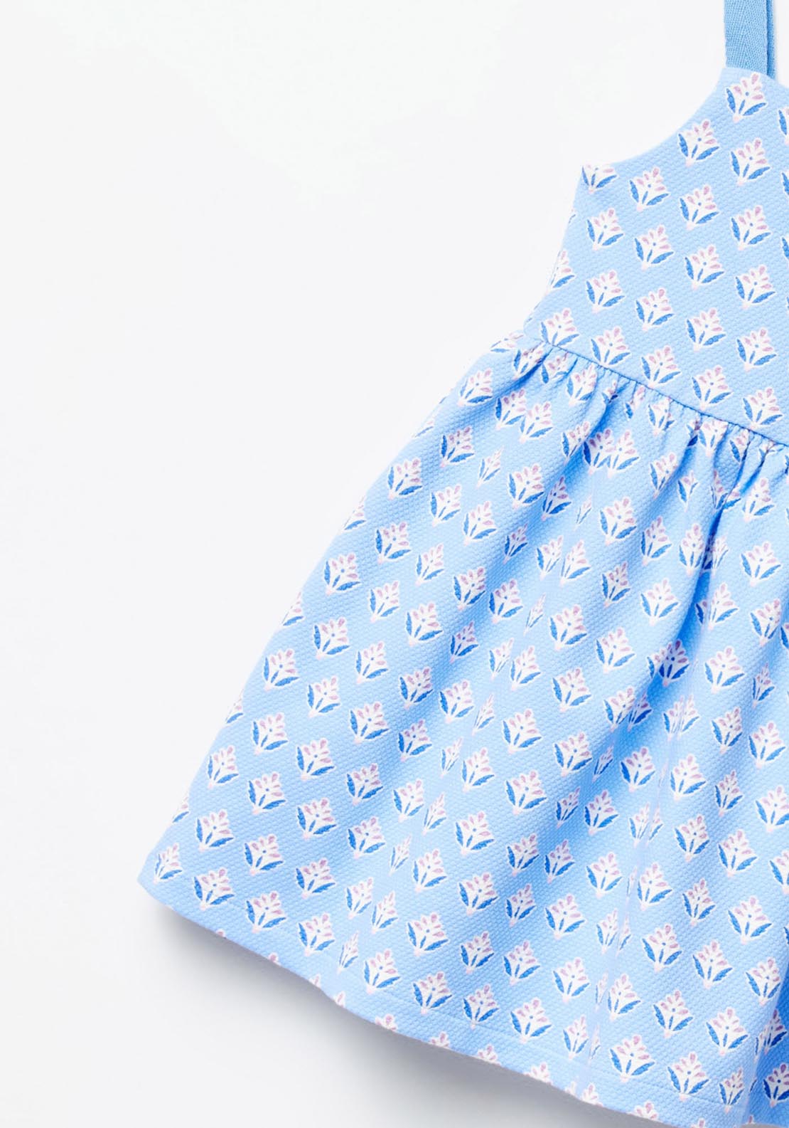 Sfera Floral piqué dress - Blue 2 Shaws Department Stores