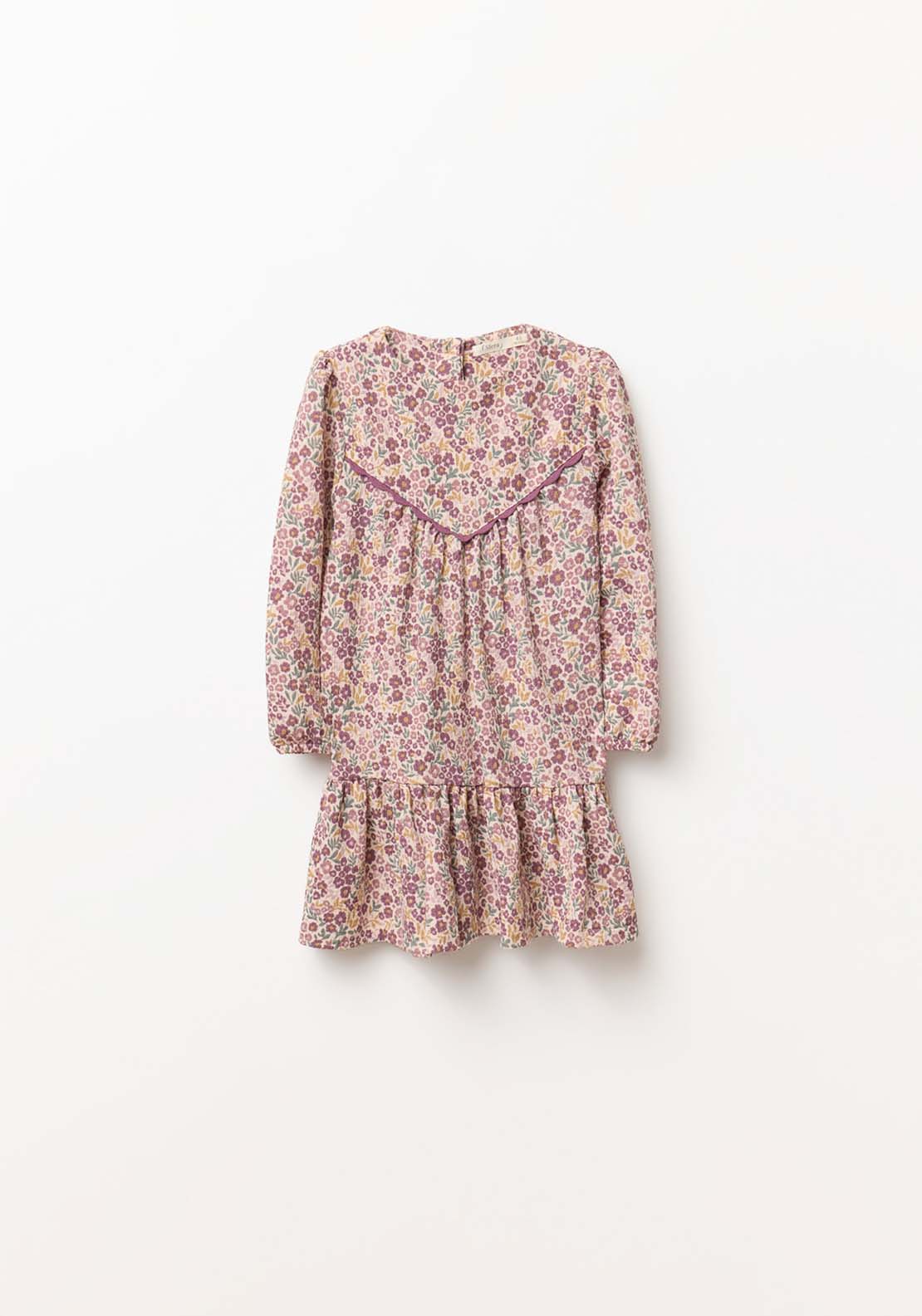 Structured Ruffle Hem Dress - Nude