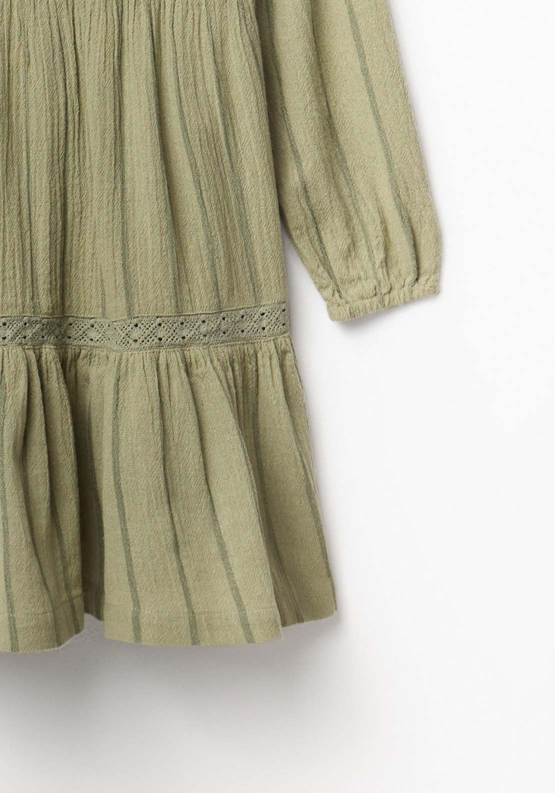 Sfera Long Sleeved Shirt Dress With Round Neck - Green 10 Shaws Department Stores