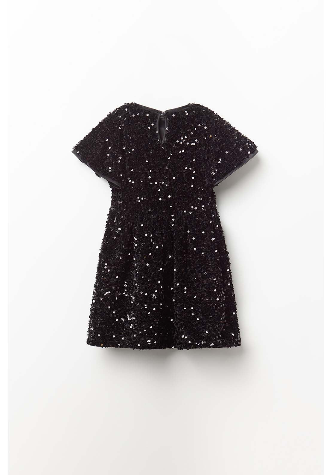 Sfera Sequined Velvet Dress - Black 2 Shaws Department Stores