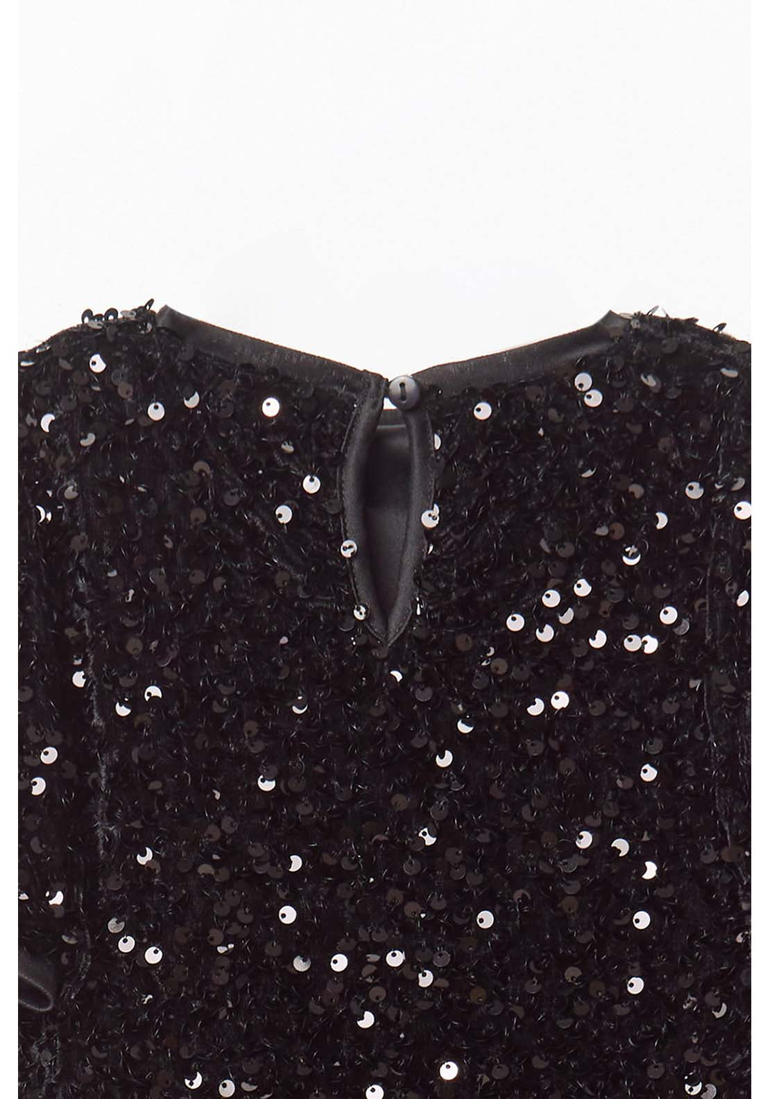 Sfera Sequined Velvet Dress - Black 4 Shaws Department Stores