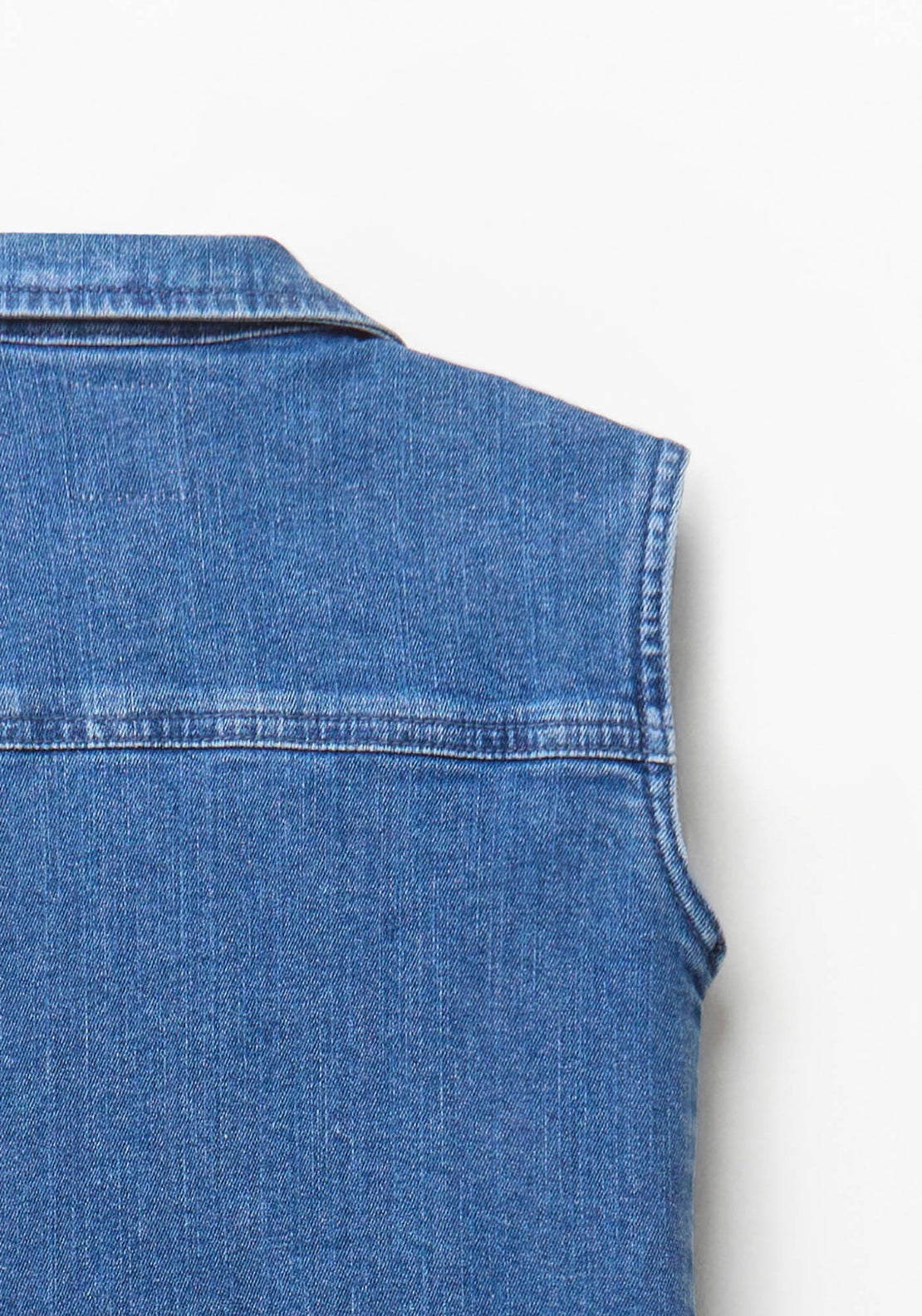 Denim Dress with Embroidered Pockets - Denim Medium Wash