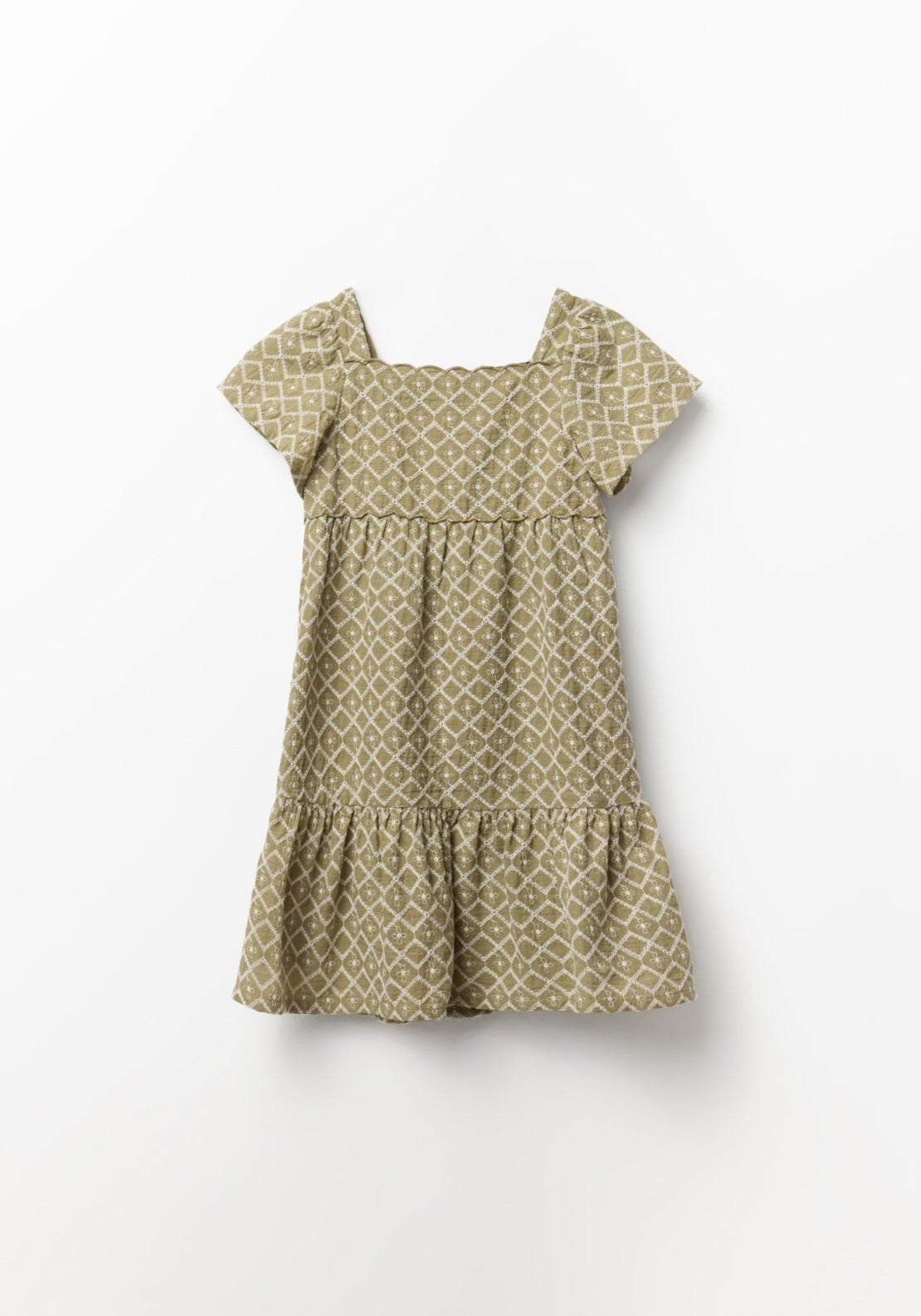 Diamond Embroidered Dress - Green