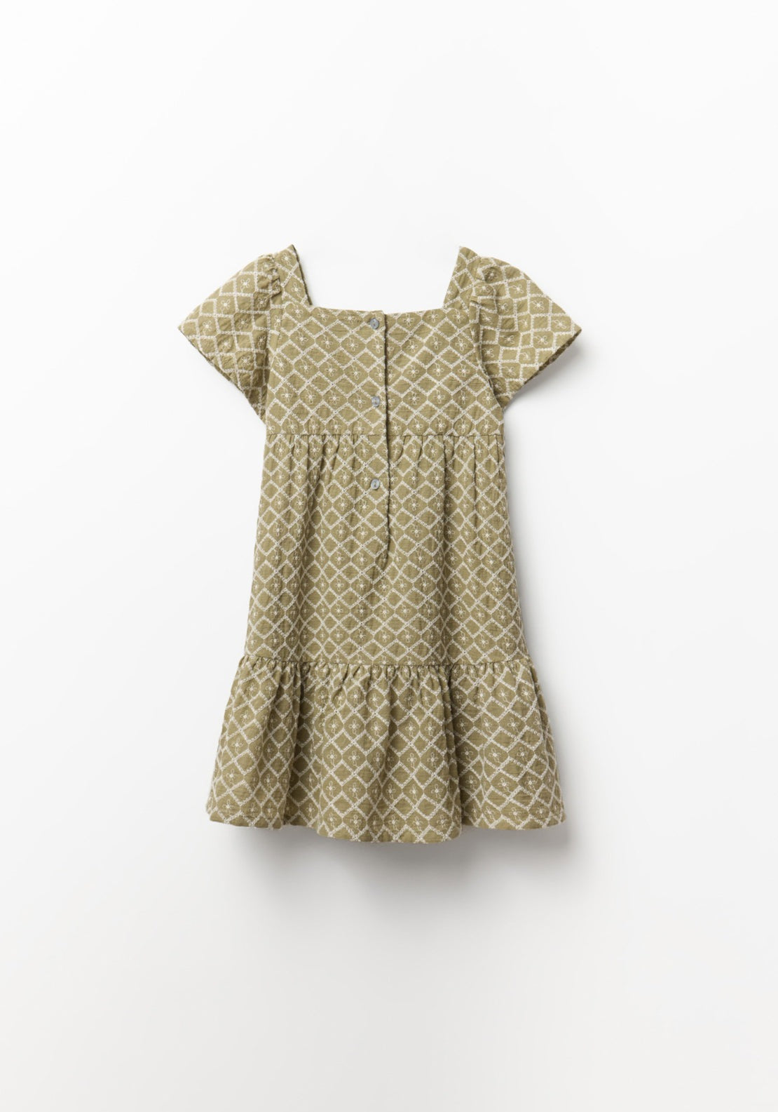 Diamond Embroidered Dress - Green