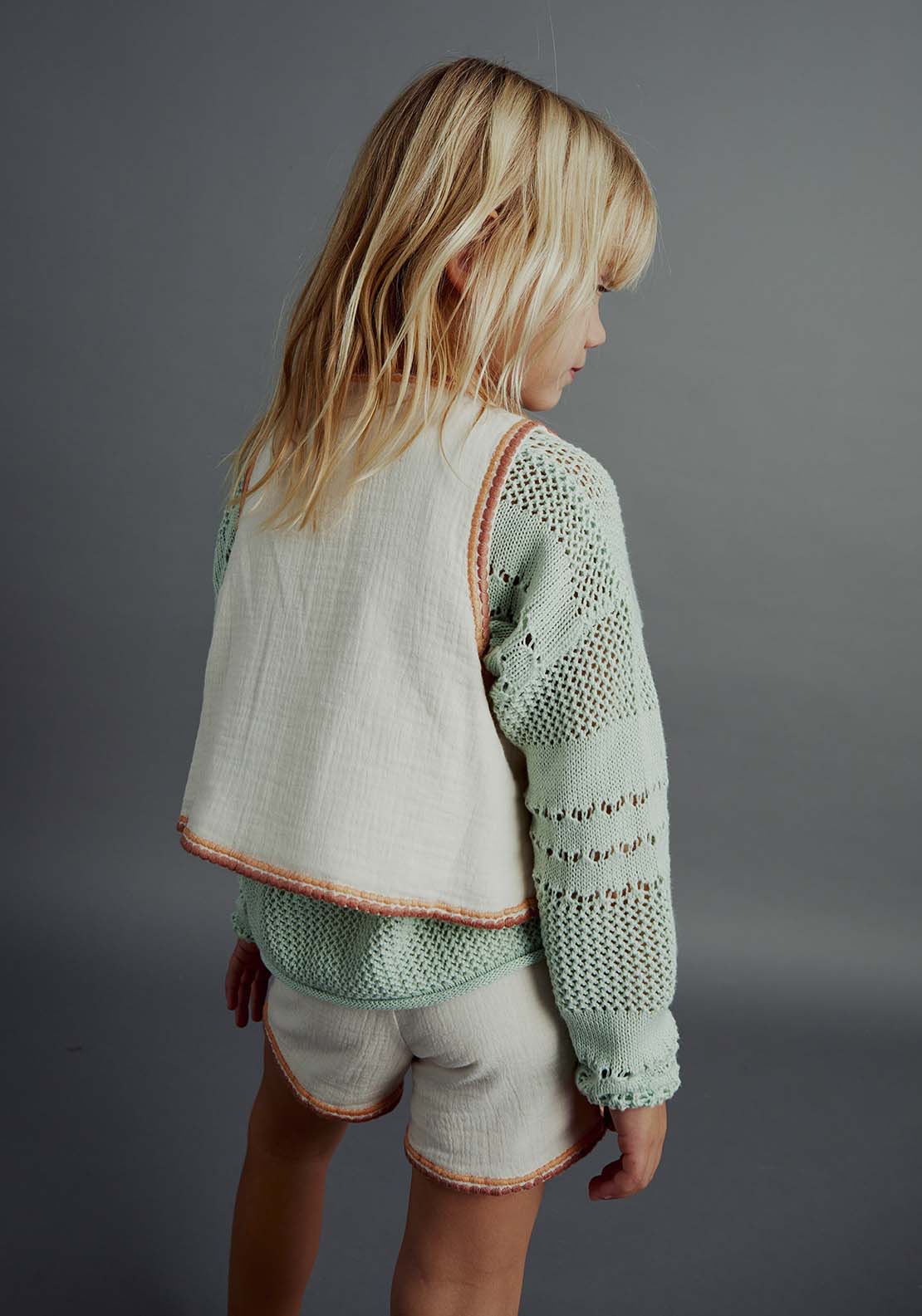 Sfera Embroidered bambula waistcoat - Ivory 4 Shaws Department Stores