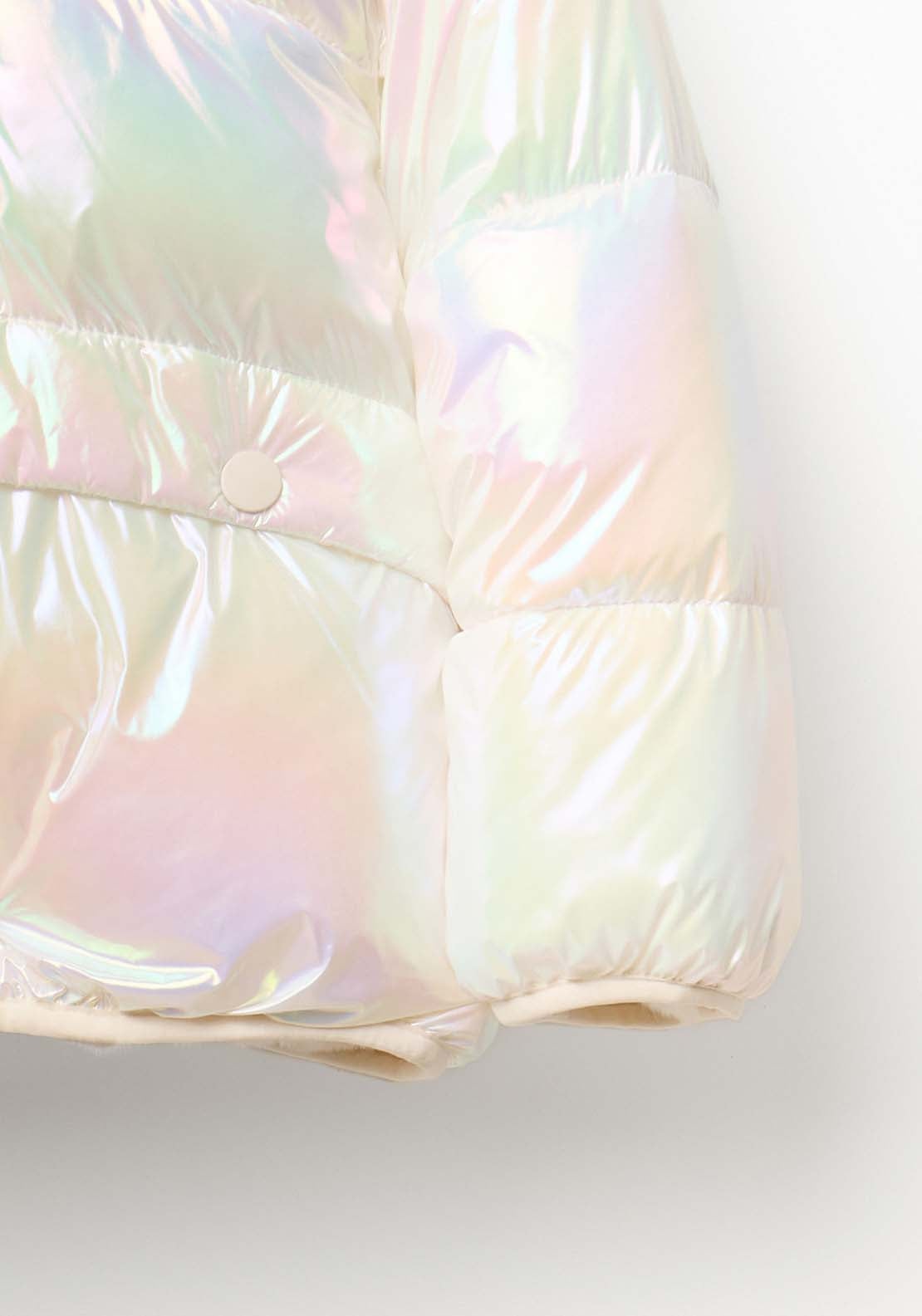 Quileted Puffer Jacket - White Ice