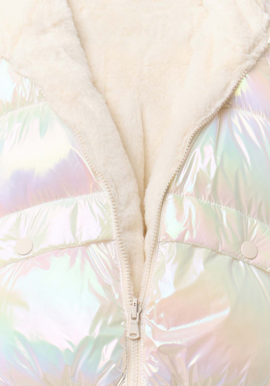 Quileted Puffer Jacket - White Ice