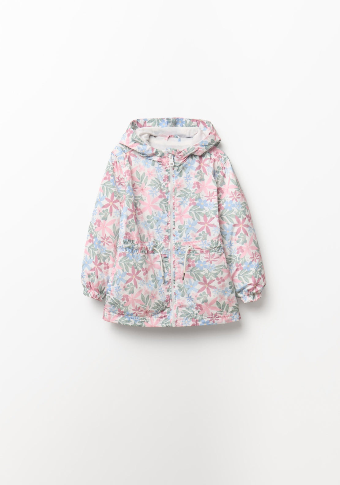 Floral Print Raincoat - Cream