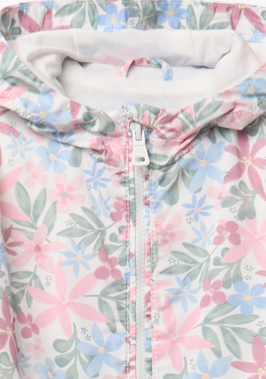 Floral Print Raincoat - Cream