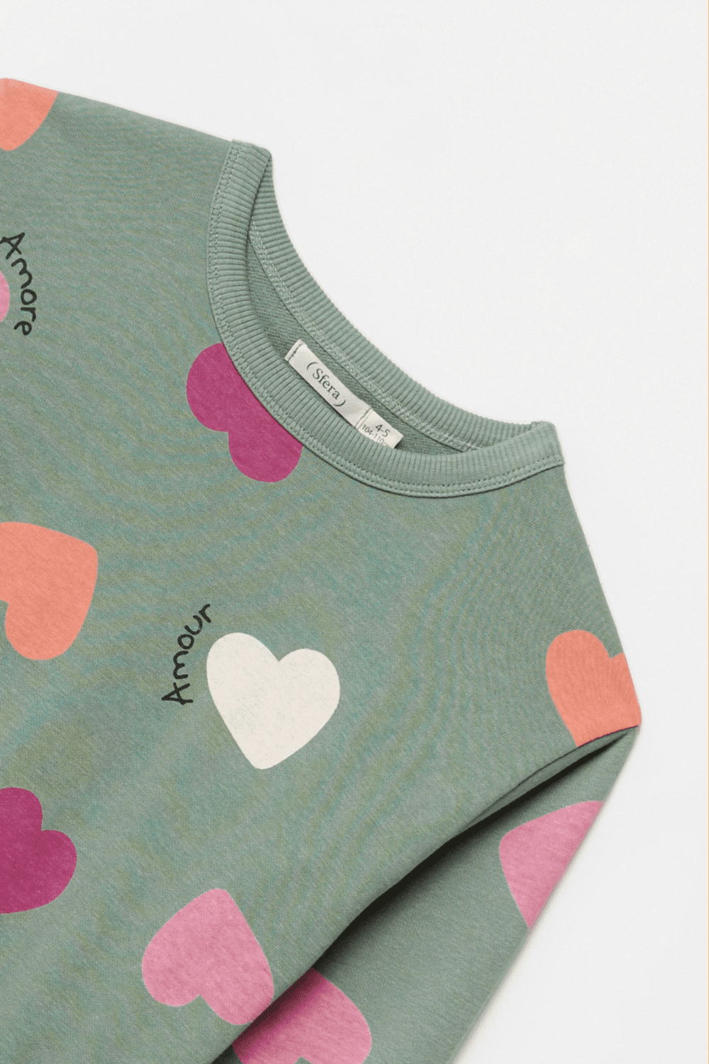 Sfera Love Heart Sweatshirt - Green 3 Shaws Department Stores