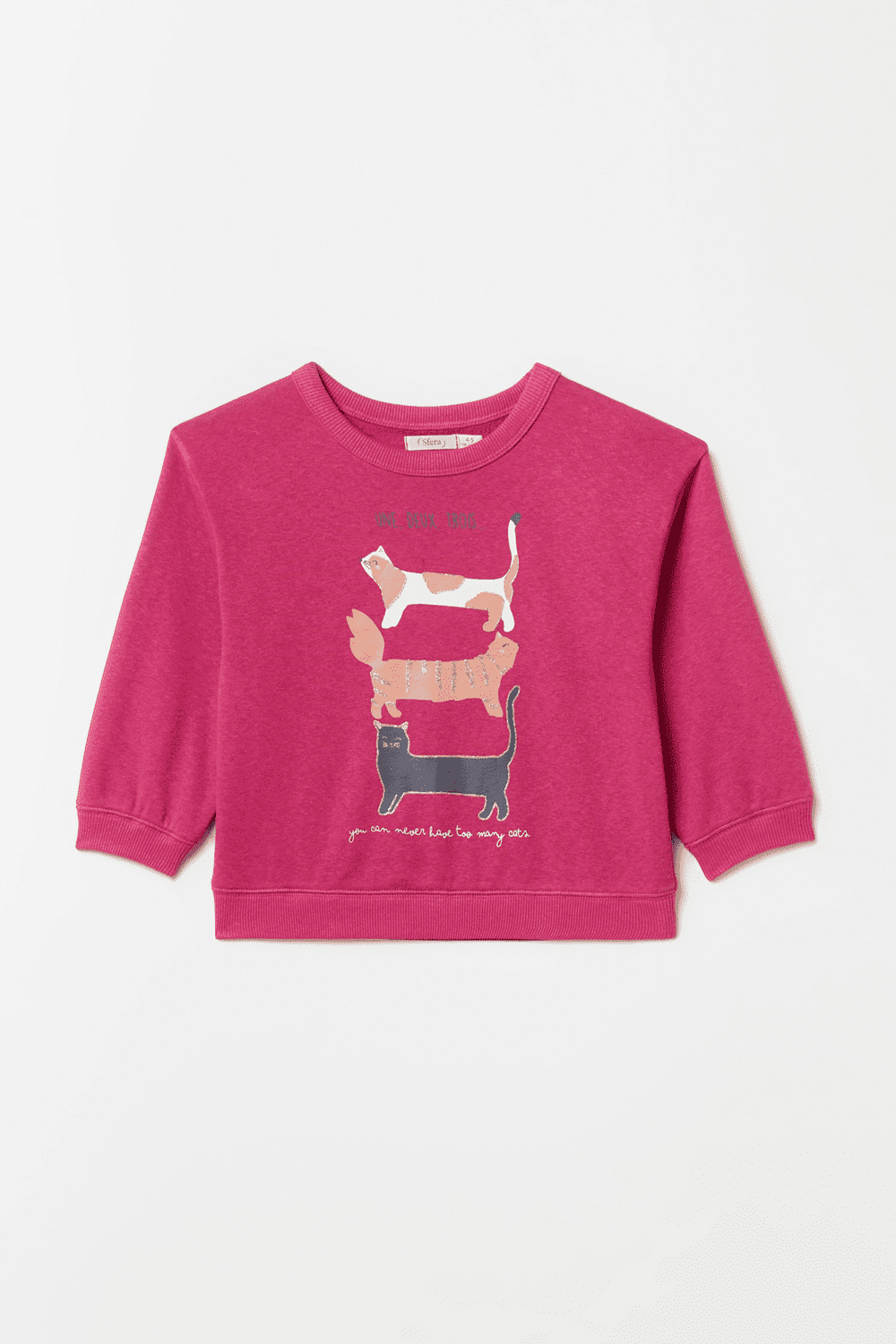 Sfera Cat Sweatshirt - Fuchsia 1 Shaws Department Stores