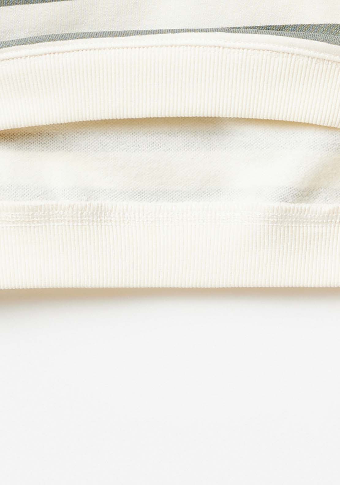 Sfera Long Sleeve Striped Flower Sweatshirt - Grey 4 Shaws Department Stores