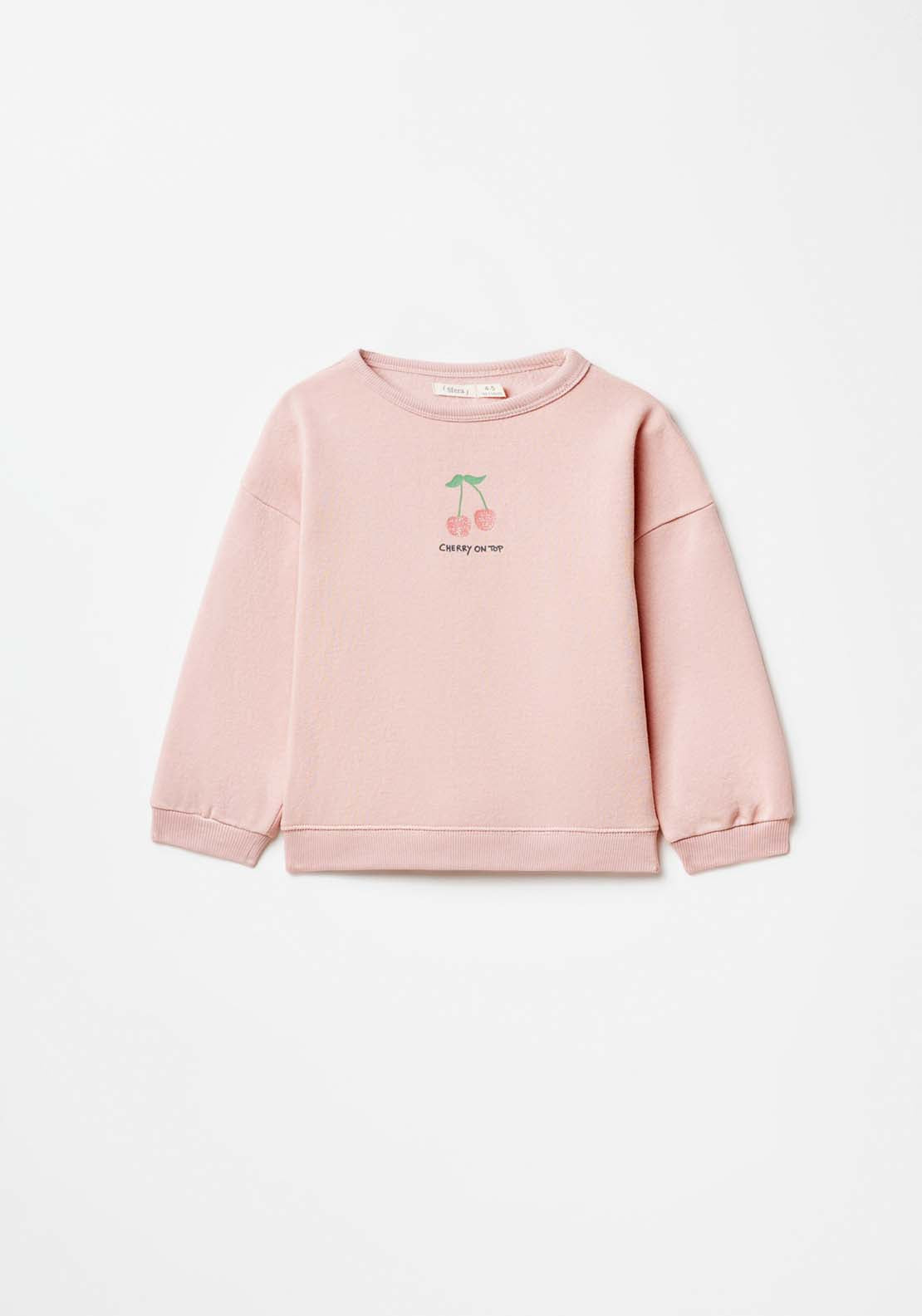 Sfera Long Sleeve Cherry Sweatshirt - Pink Light 3 Shaws Department Stores