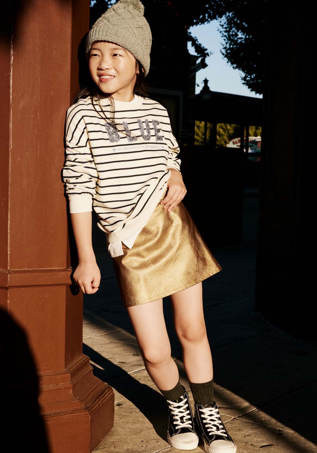 Sfera Long Sleeve Striped Blue Sweatshirt - White 1 Shaws Department Stores