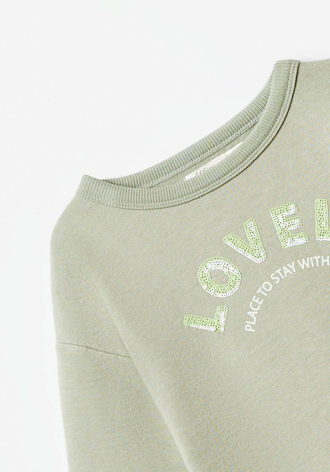 Sfera Long Sleeve Sweatshirt With Shirt - Khaki Light 3 Shaws Department Stores