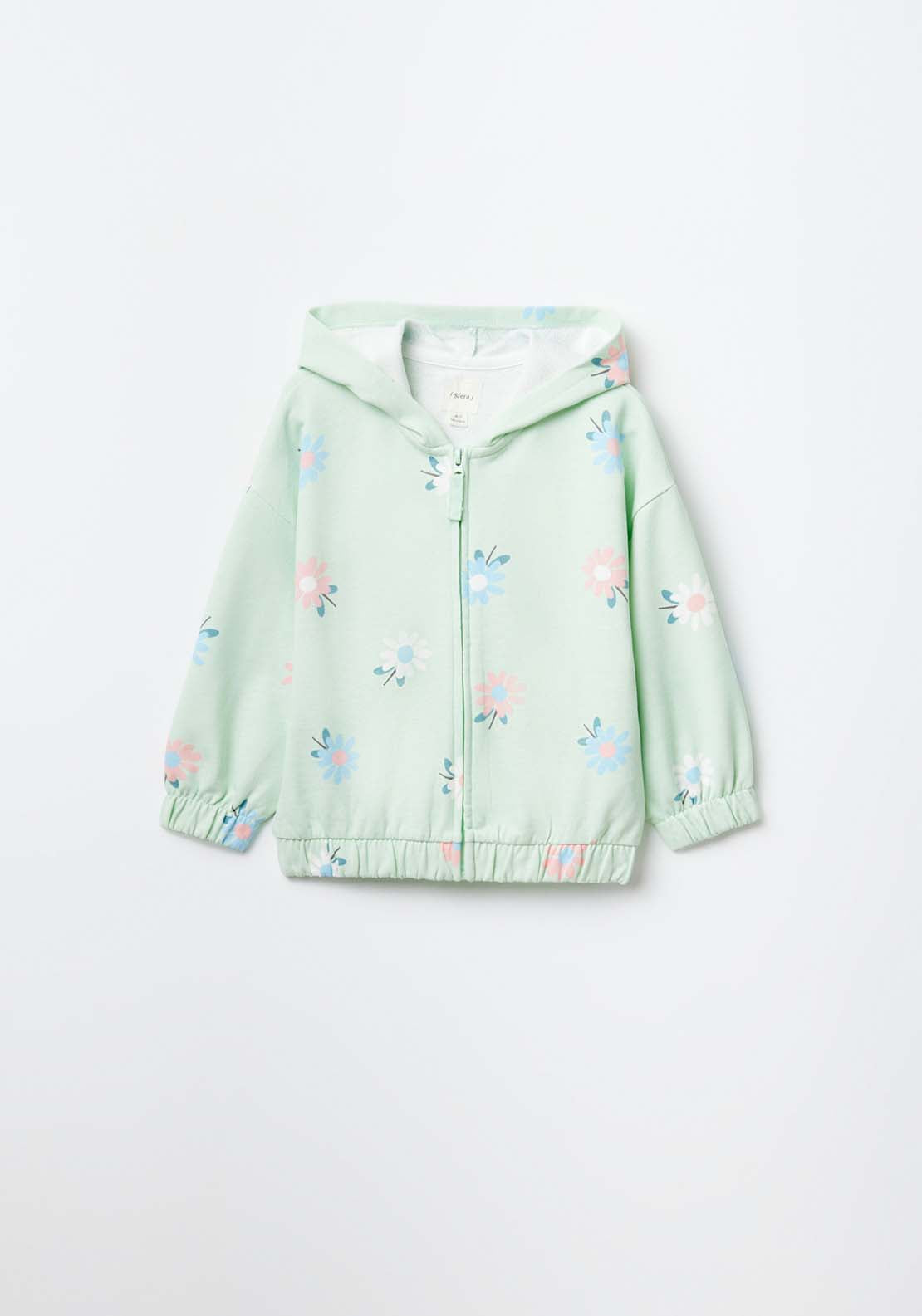 Sfera Girls zip-up sweatshirt - Green 1 Shaws Department Stores