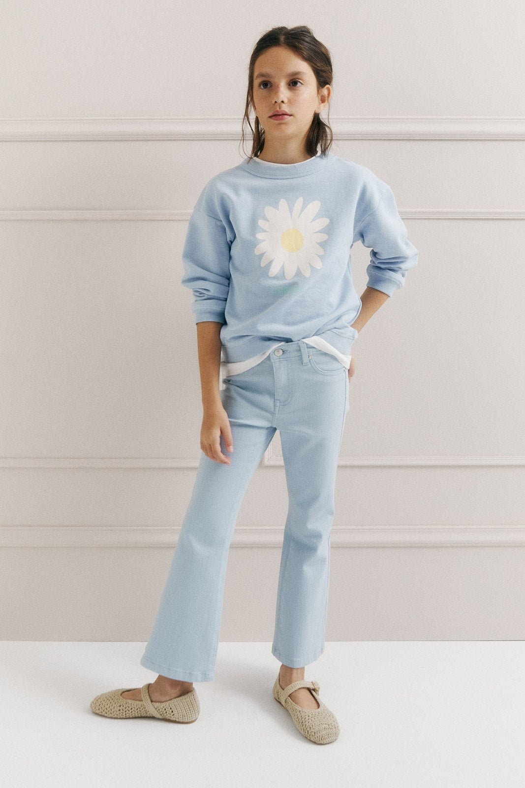 Sfera Placement print sweatshirt - Blue 1 Shaws Department Stores
