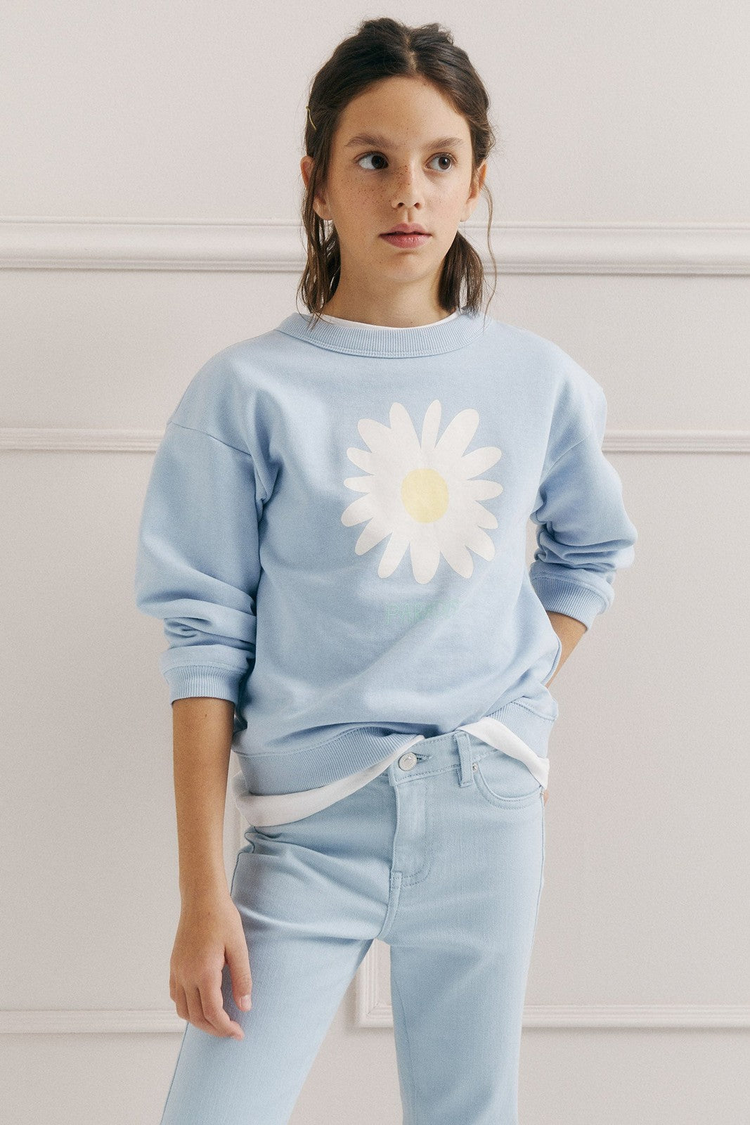 Sfera Placement print sweatshirt - Blue 2 Shaws Department Stores